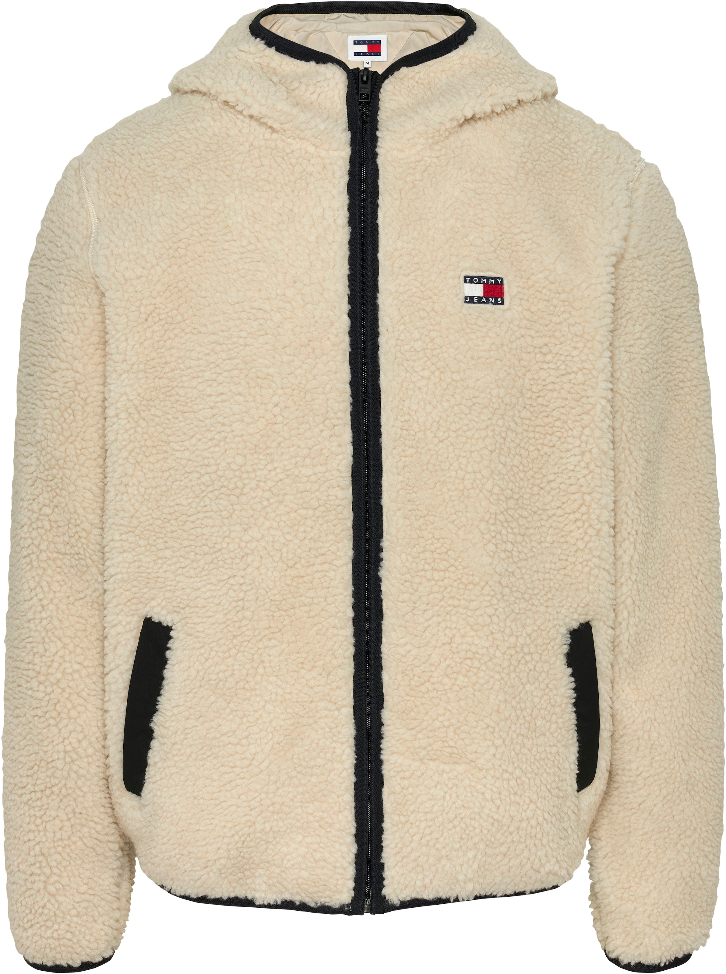 Tommy Jeans Plus Sweatjacke »TJM REG BADGE TEDDY ZIP TRU EXT«, Grosse Grössen