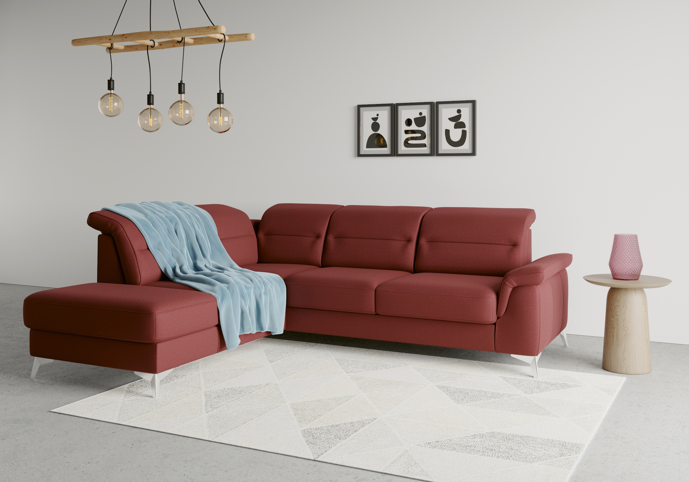 sit&more Ecksofa "Sinatra L-Form" mit Ottomane, optional mit Kopfteilverstellung und Armteilfunktion