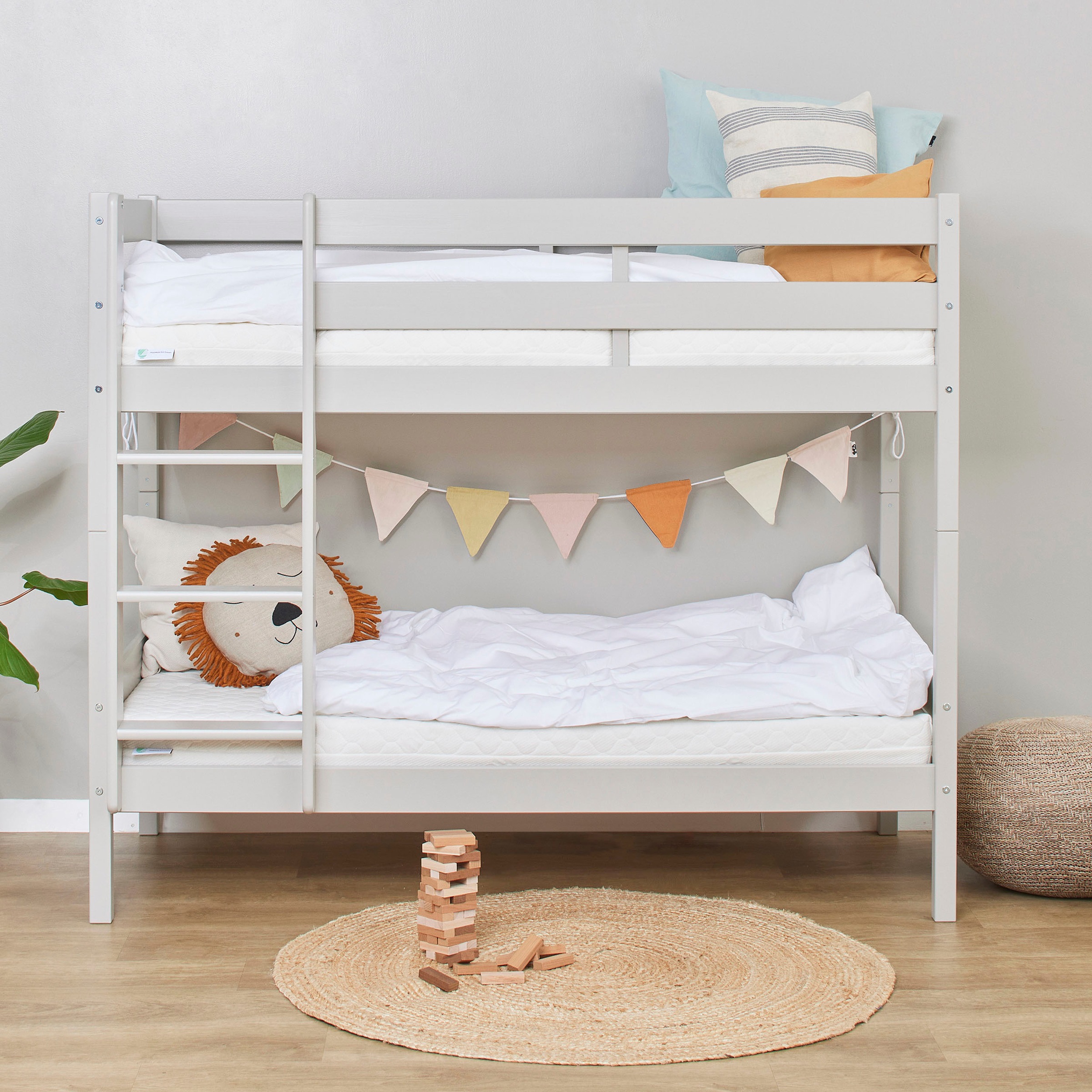 Hoppekids Etagenbett »ECO Comfort Kinderbett 90x200 oder 70x160 aus Massivholz in 4 Farben«, TÜV, FSC und Nordisches Umweltzeichen – wahlweise mit Matratzen