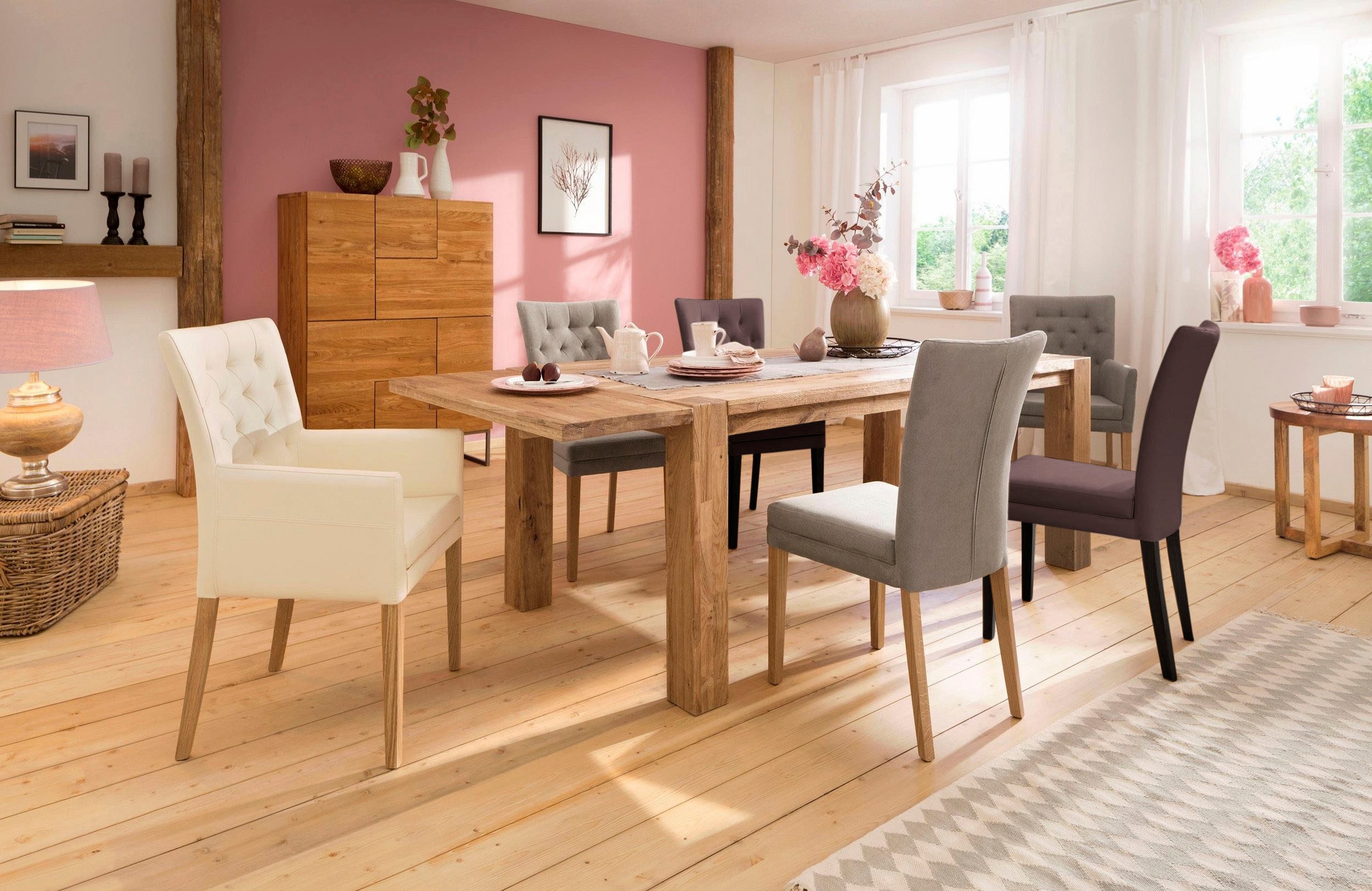 Home affaire 4-Fussstuhl »Colorado«, (Set), 6 St., Kunstleder, Beine aus Buche, wengefarben lackiert, Im 2er, 4er oder 6er-Set
