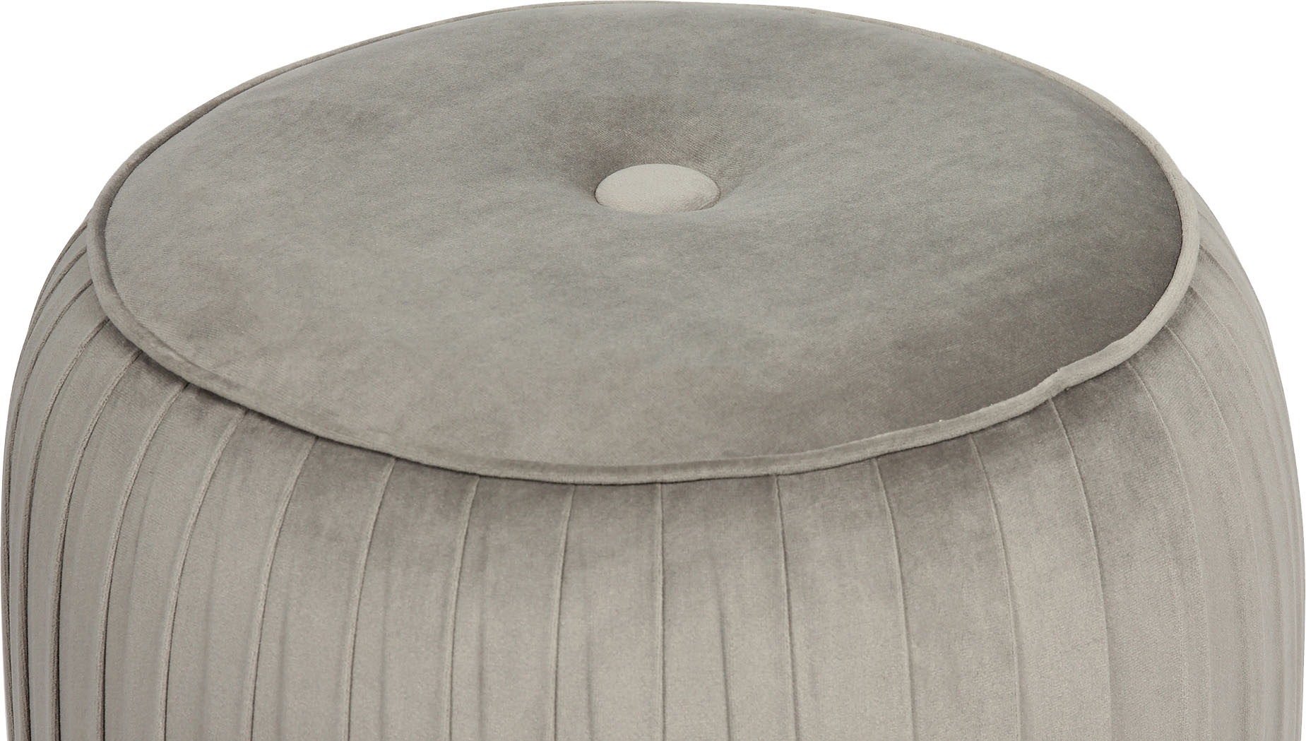 Kayoom Polsterhocker »Hocker Lyla 125, Edler Touch durch goldfarbenenen Sockel, Samtbezug«, (1 St.), samtweich, gesteppte Ziernaht, Edelstahlsockel, Hochwertiger Samtbezug