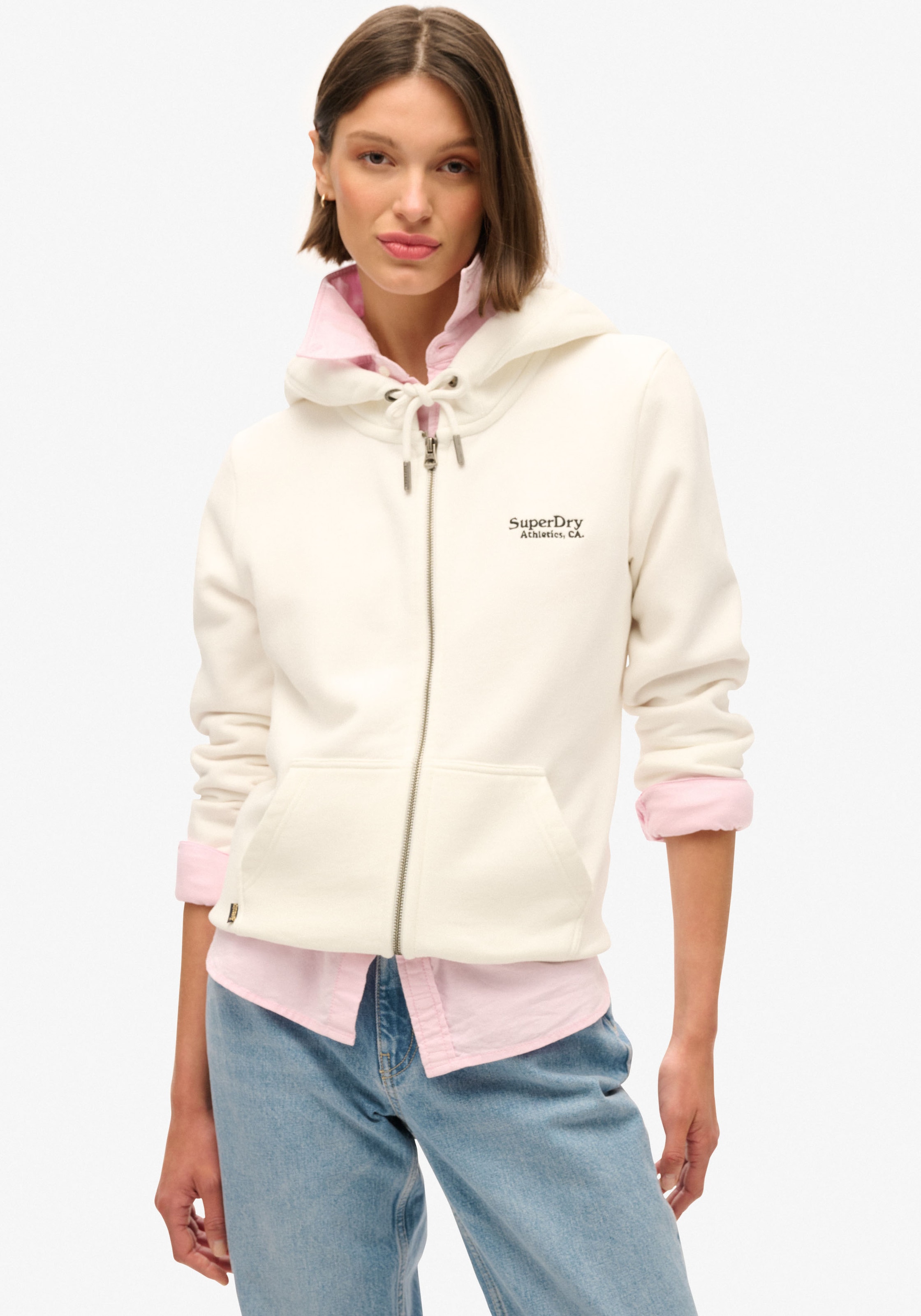 Superdry Kapuzensweatjacke »ESSENTIAL LOGO ZIP HOODIE«, mit Logostickerei