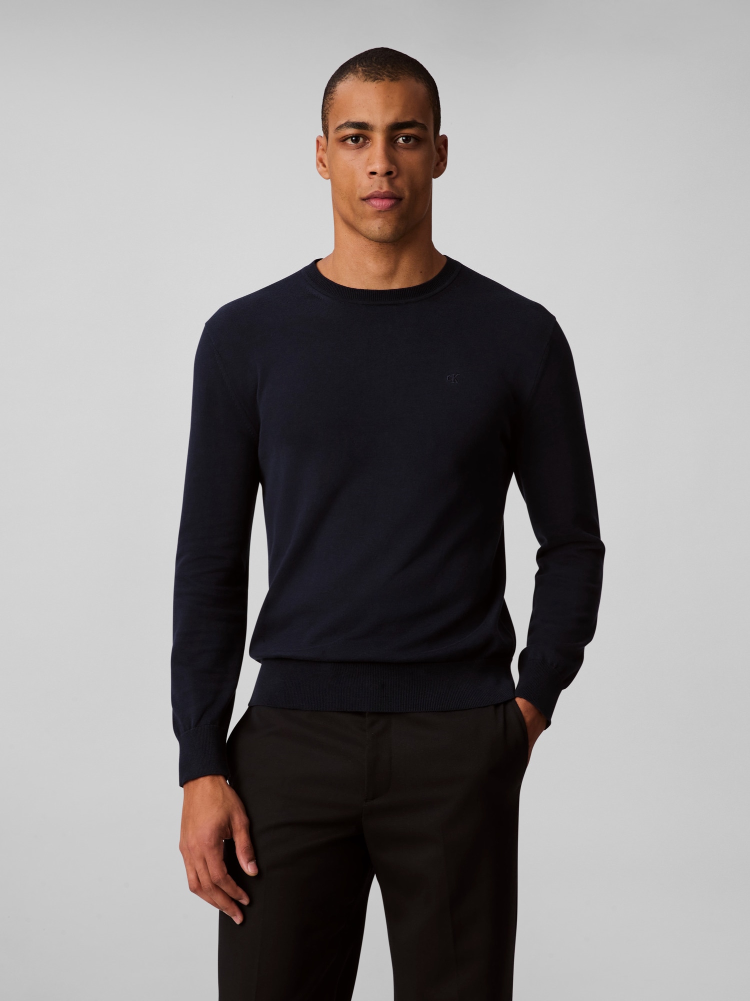 Calvin Klein Strickpullover »LS SUPIMA COTTON CREW 14GG« Mit Rundhalsausschnitt