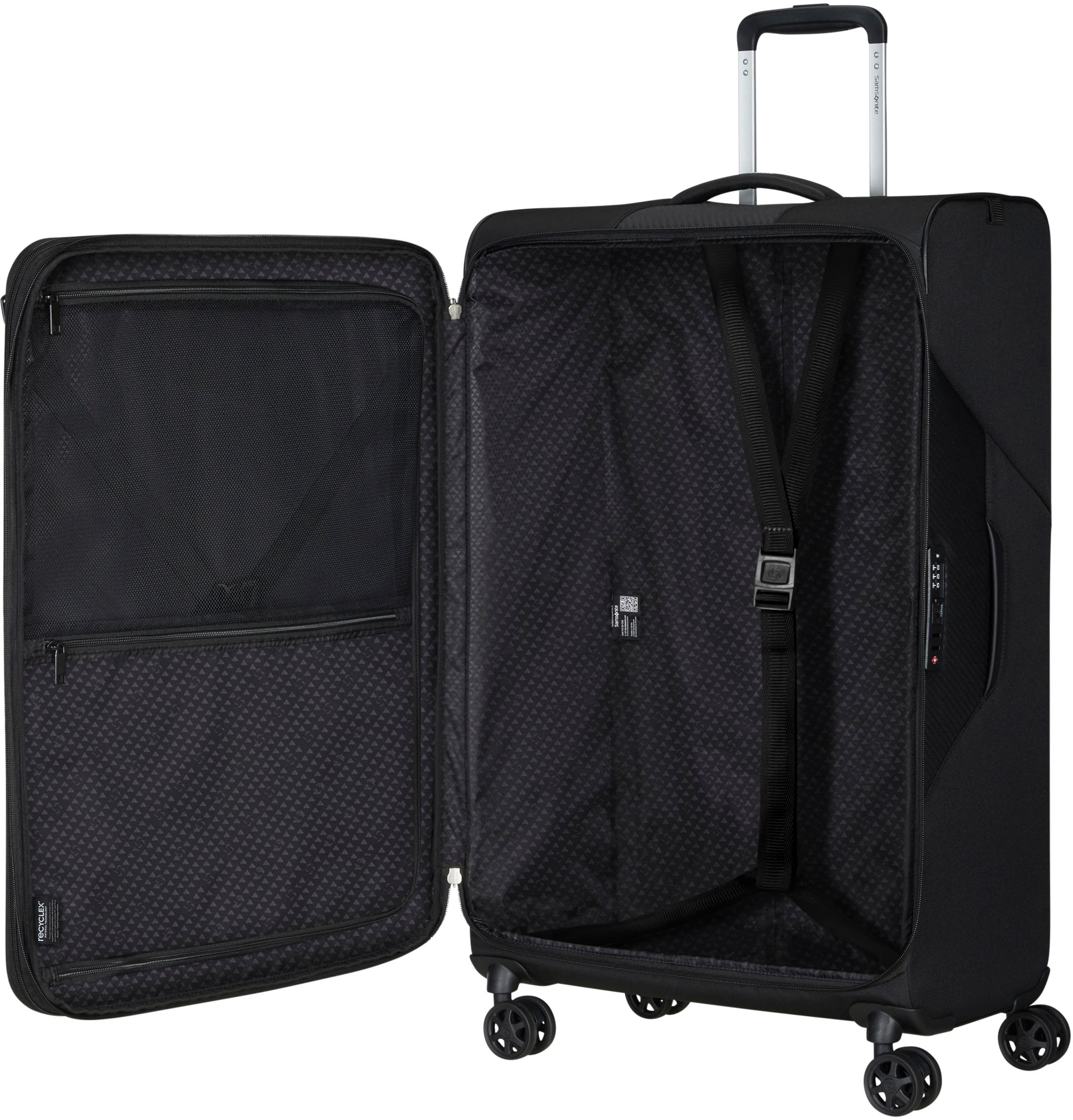 Samsonite Weichgepäck-Trolley »LITEBEAM, verschiedene Grössen und Farben«, 4 Rollen, Reisekoffer Aufgabegepäck Trolley Volumenerweiterung bei M/L