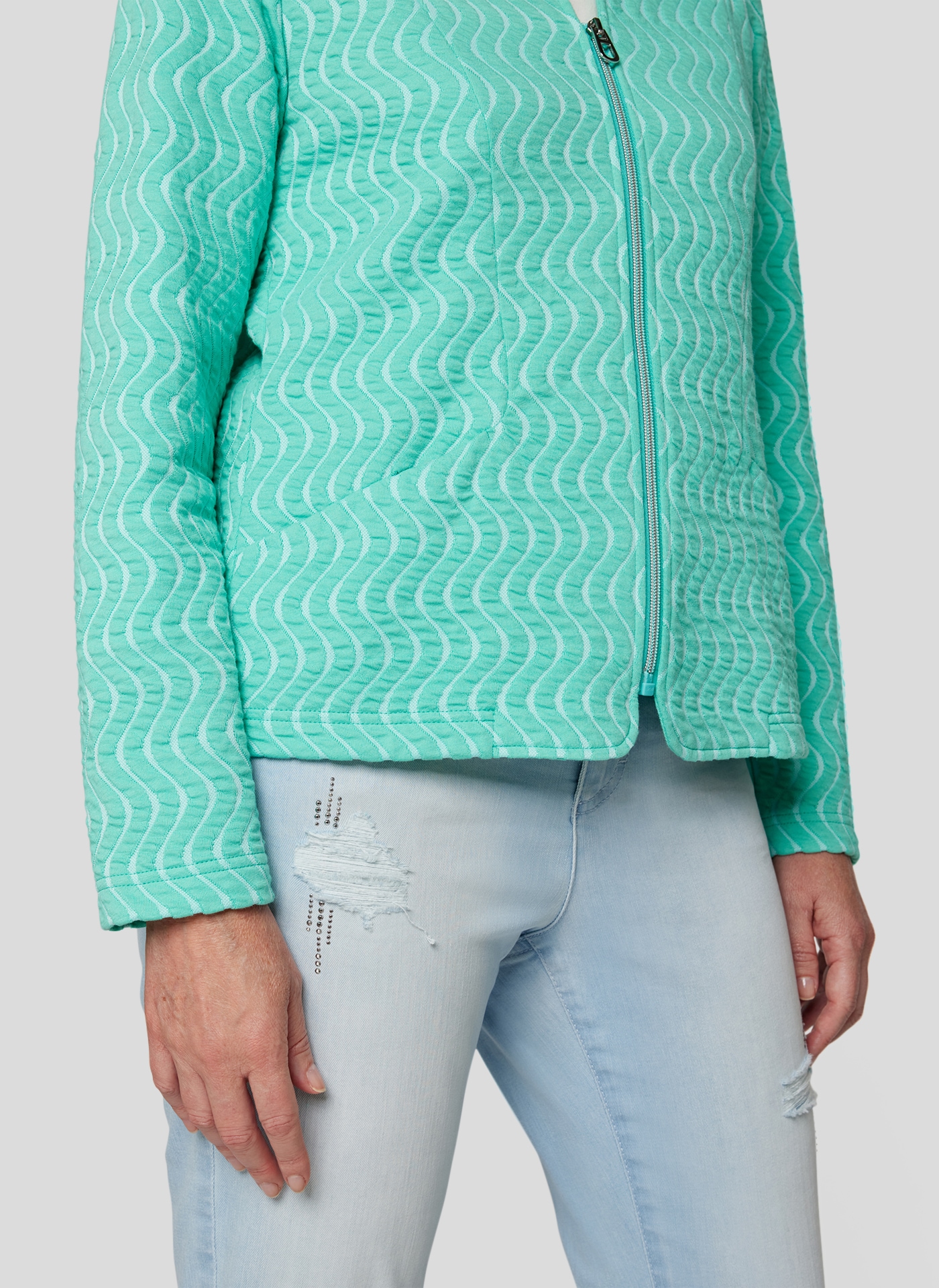 Rabe Kurzjacke, ohne Kapuze, mit Reissverschluss und Allover-Muster