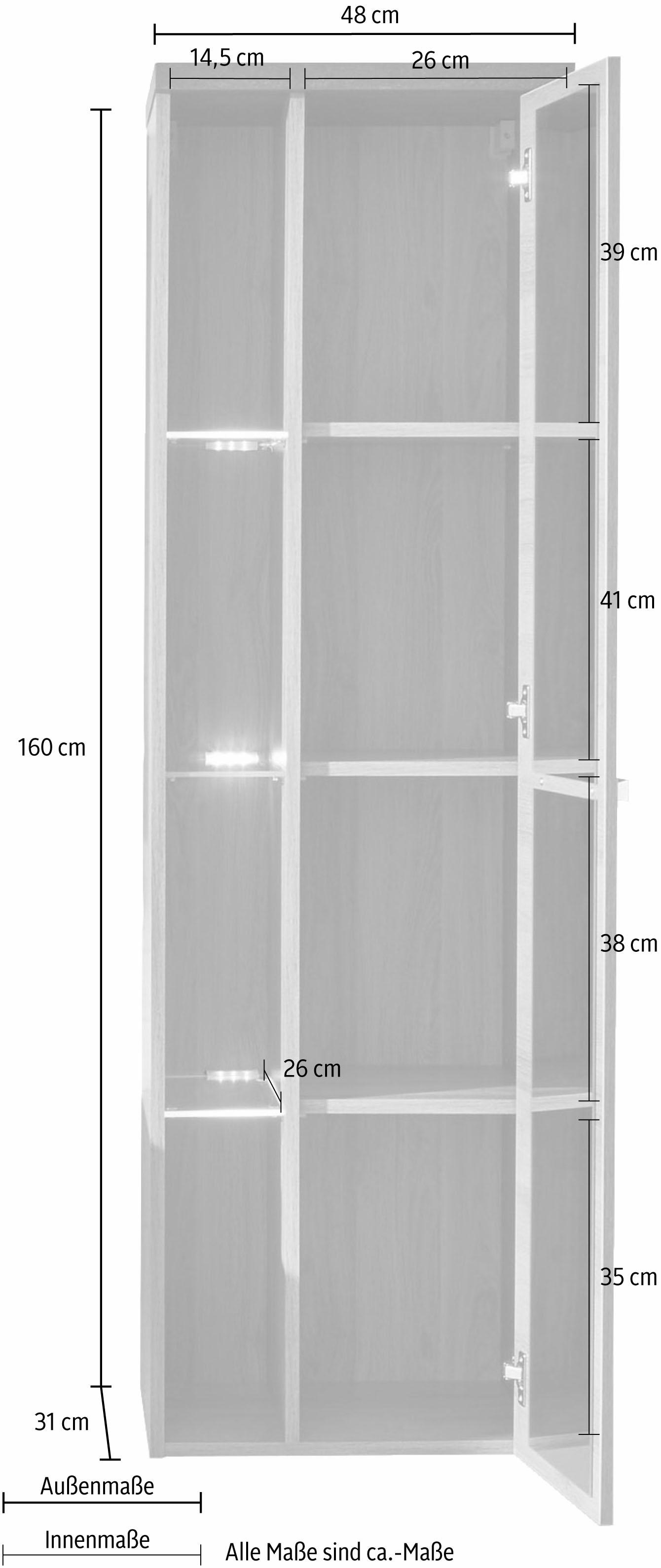 welltime Hochschrank »Bilbao«, Hänge-Badschrank mit innen verspiegelter Tür und 3 Glasböden