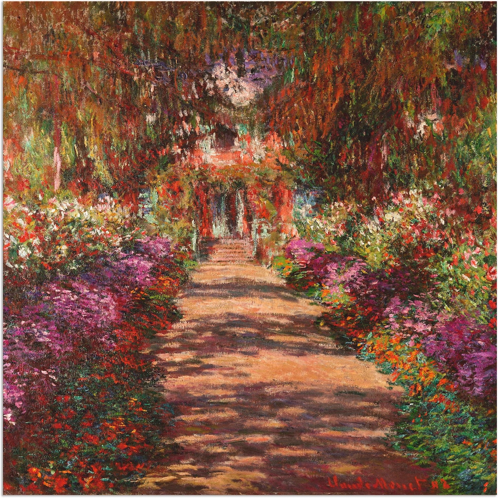 Artland Wandbild »Weg in Monets Garten in Giverny. 1902«, Garten, (1 St.)