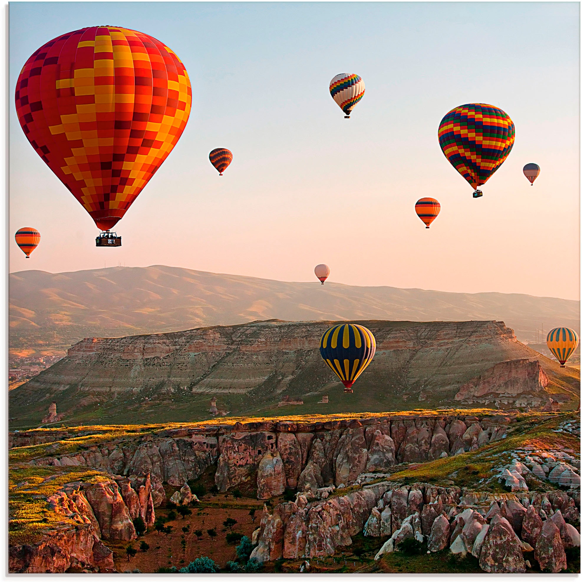 Artland Glasbild »Kappadokien Ballonfahrt«, Ballonfahren, (1 St.), in verschiedenen  Grössen online shoppen | Jelmoli-Versand