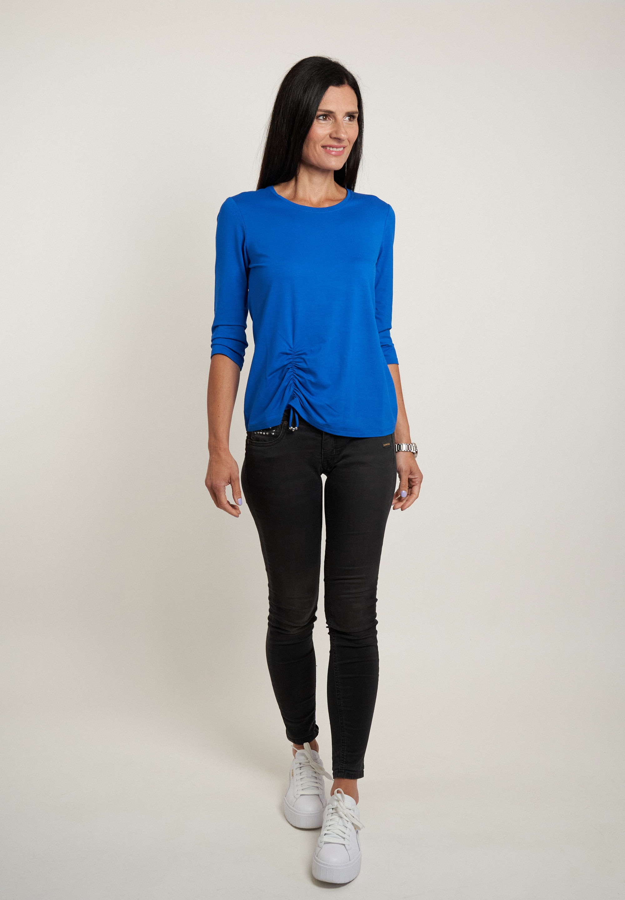 Seidel Moden 3/4-Arm-Shirt mit Raff-Detail vorne - MADE IN GERMANY
