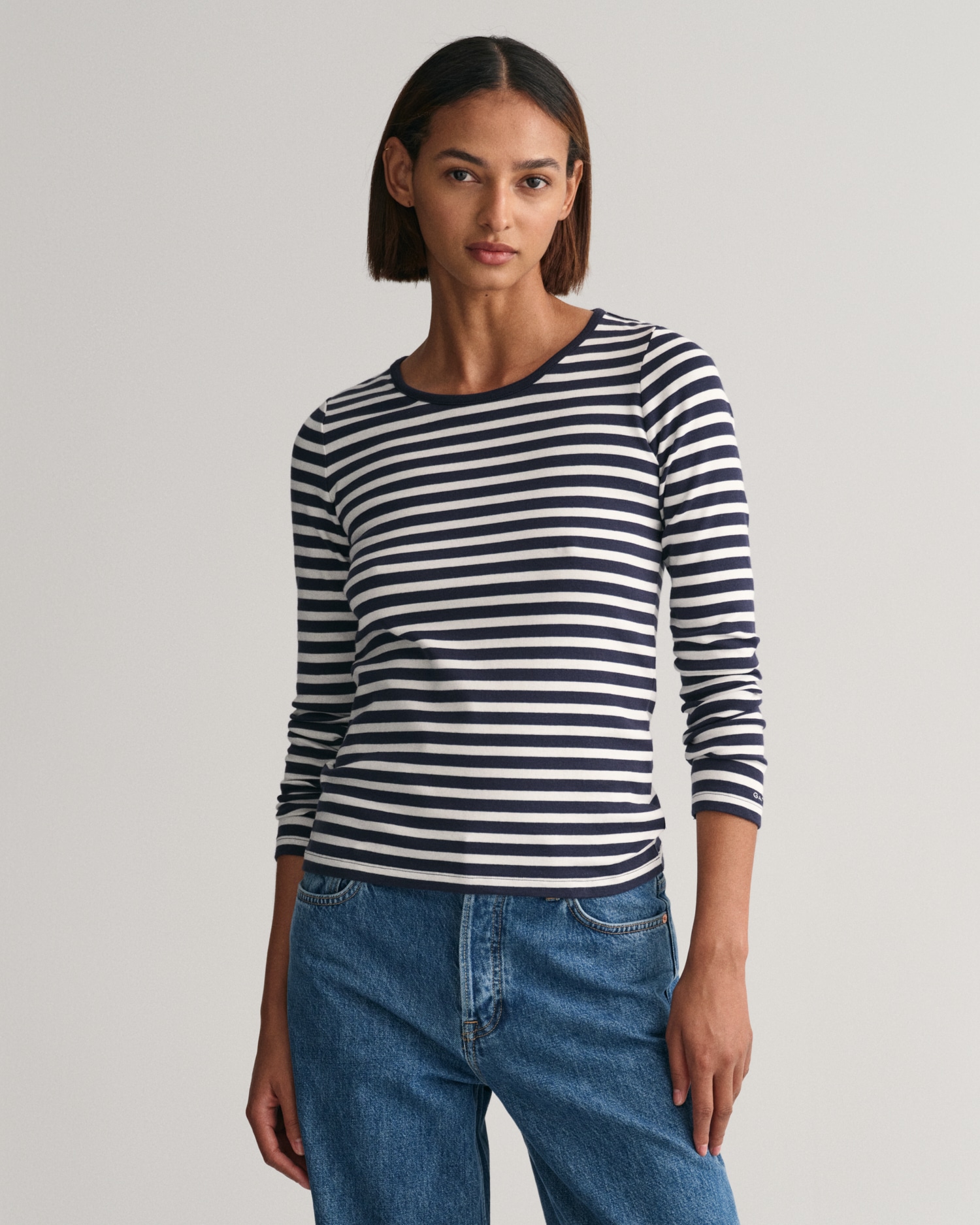 Gant Langarmshirt »SLIM STRIPED 1X1 RIBBED LS T-SHIRT«