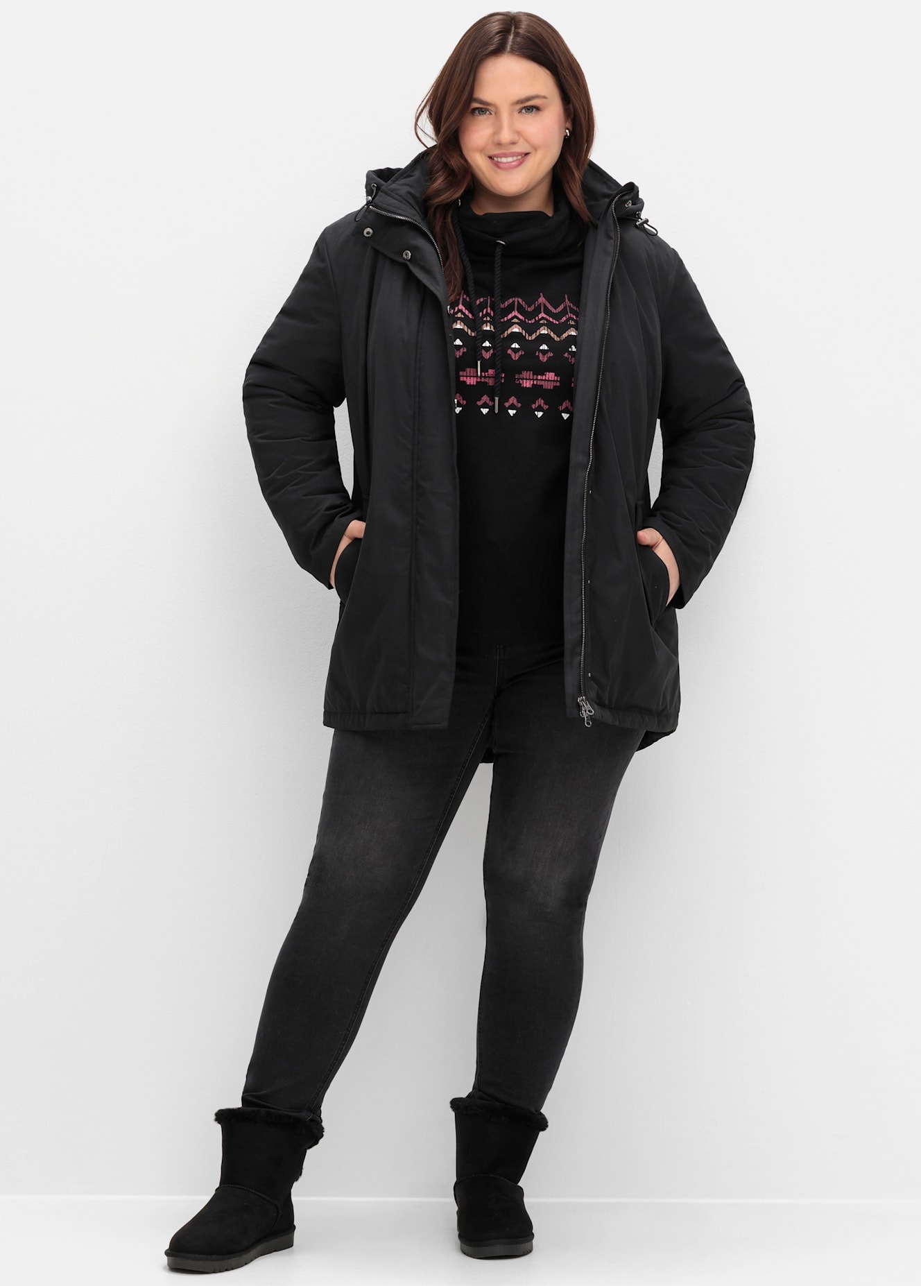 Sheego Parka, mit Kapuze