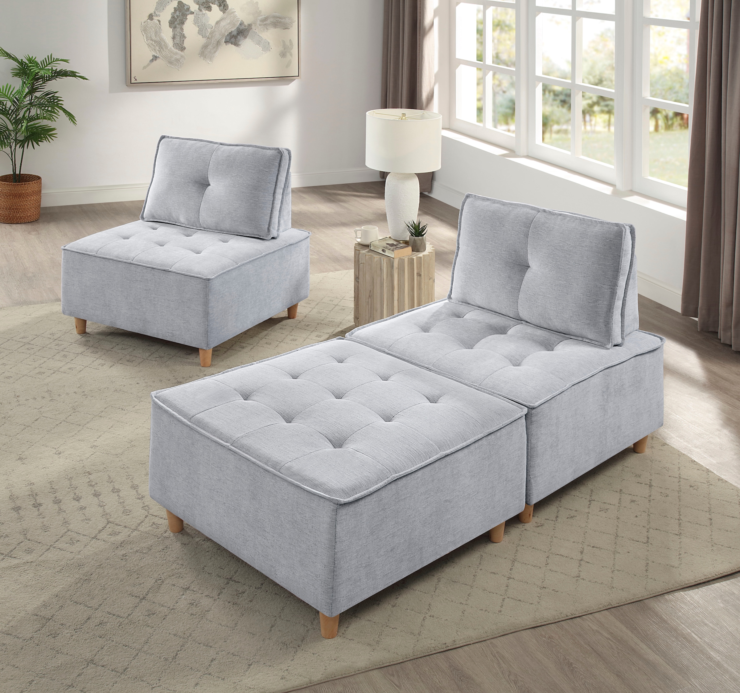 RAUM.ID Sessel »Flexid«, (1 St.), modular erweiterbar zum Sofa, inkl. Rückenkissen, Chenille-Bezug