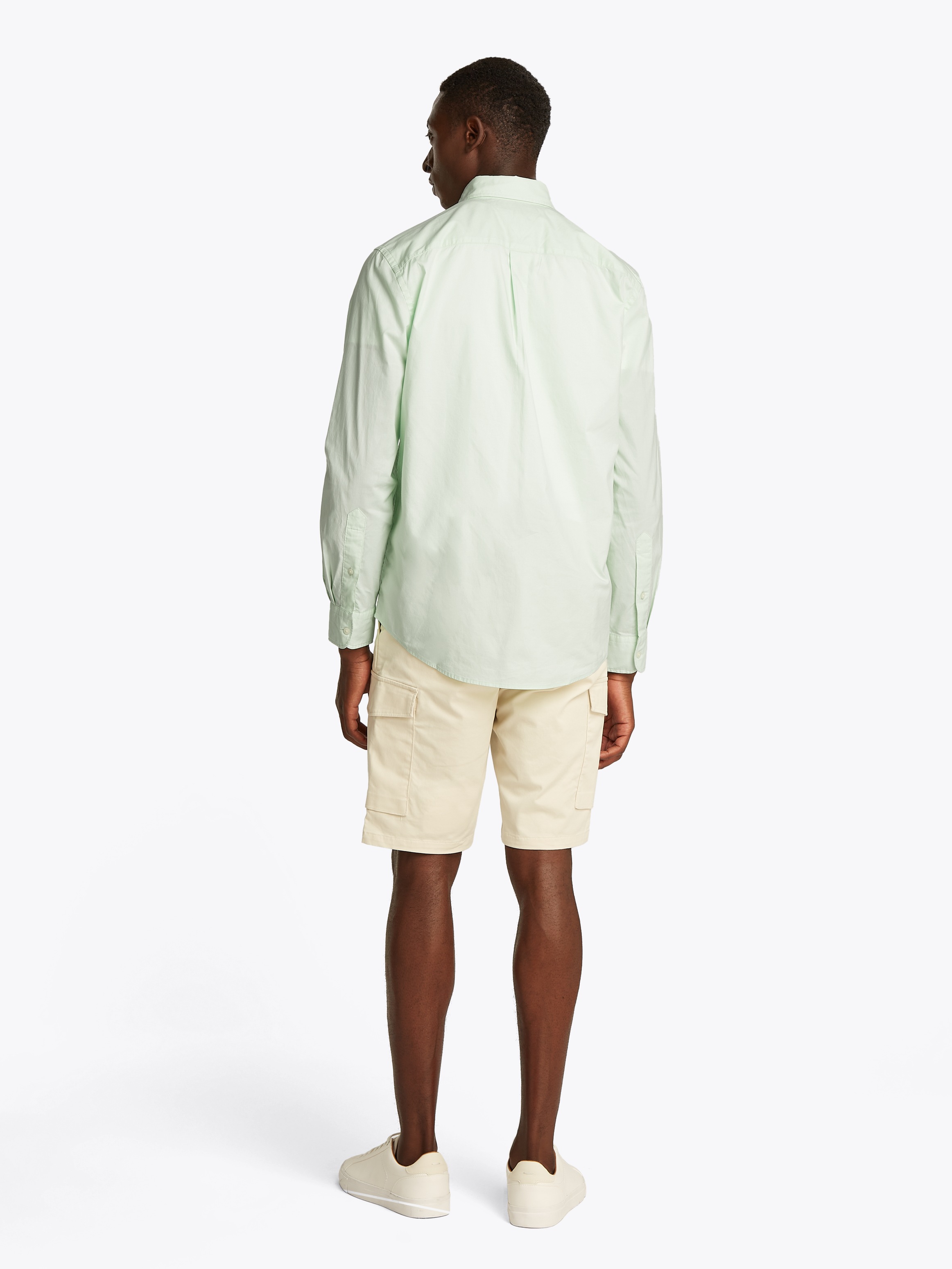 Tommy Hilfiger Businesshemd »FLEX POPLIN SOLID RF SHIRT mit Button-down und Rückenfalte«, unifarben, klassisch, regular fit, Baumwolle, Kragen