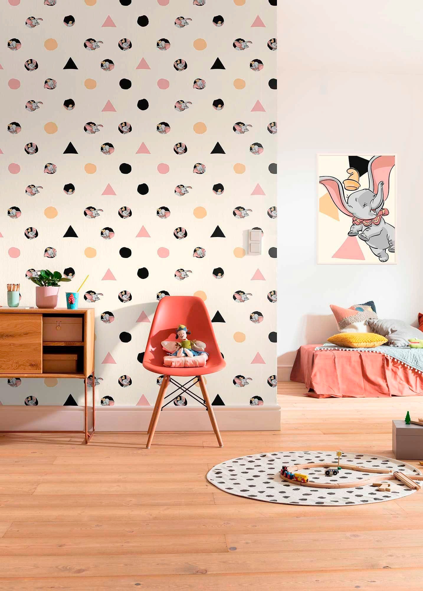 Komar Vliestapete »Digitaldruck Vlies - Dumbo Angles & Dots - Grösse 200 x 280 cm«, bedruckt, Kinderzimmer