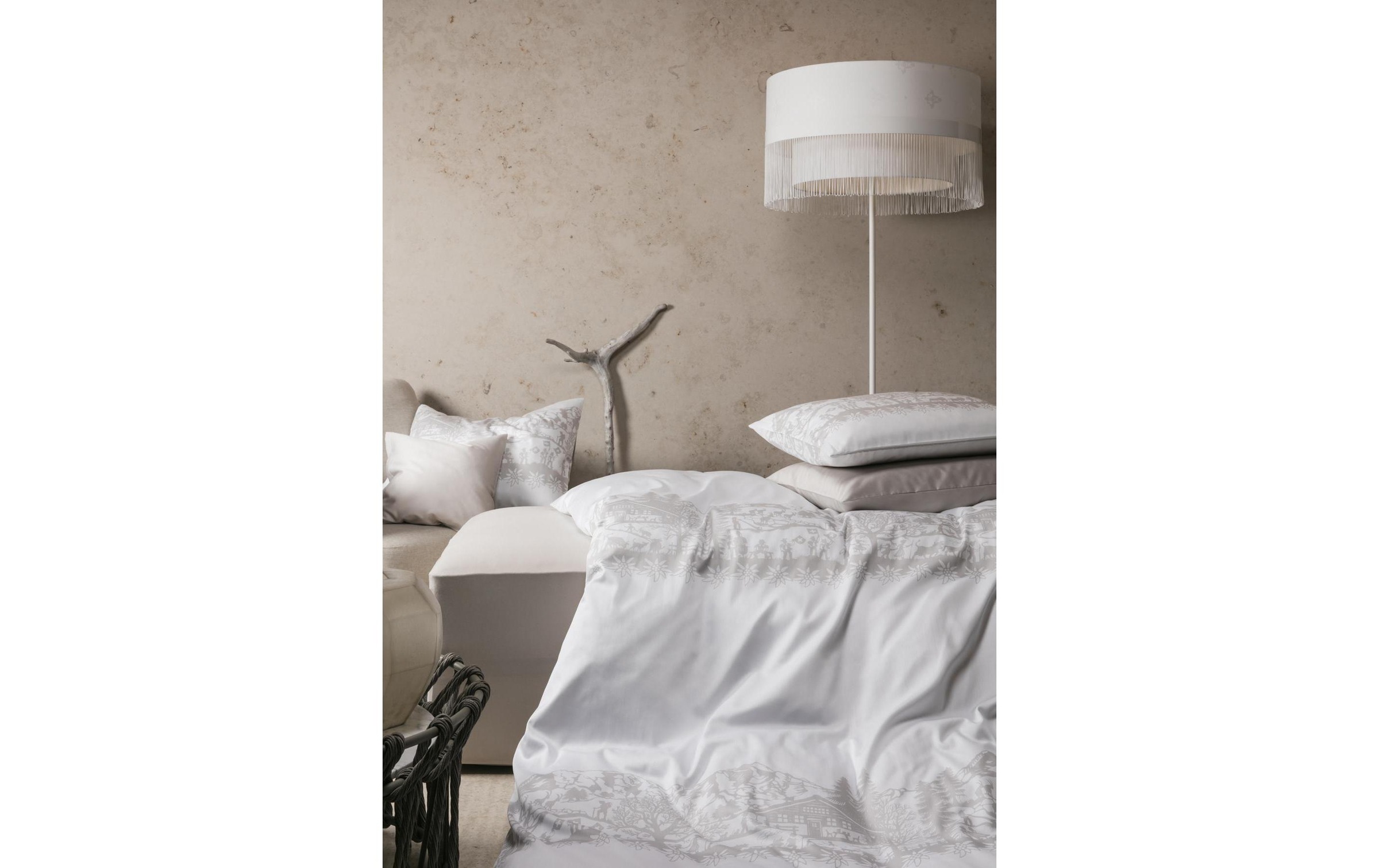 Divina Kissenbezug »Mako Satin Helvetica Greige«, (1 St.)