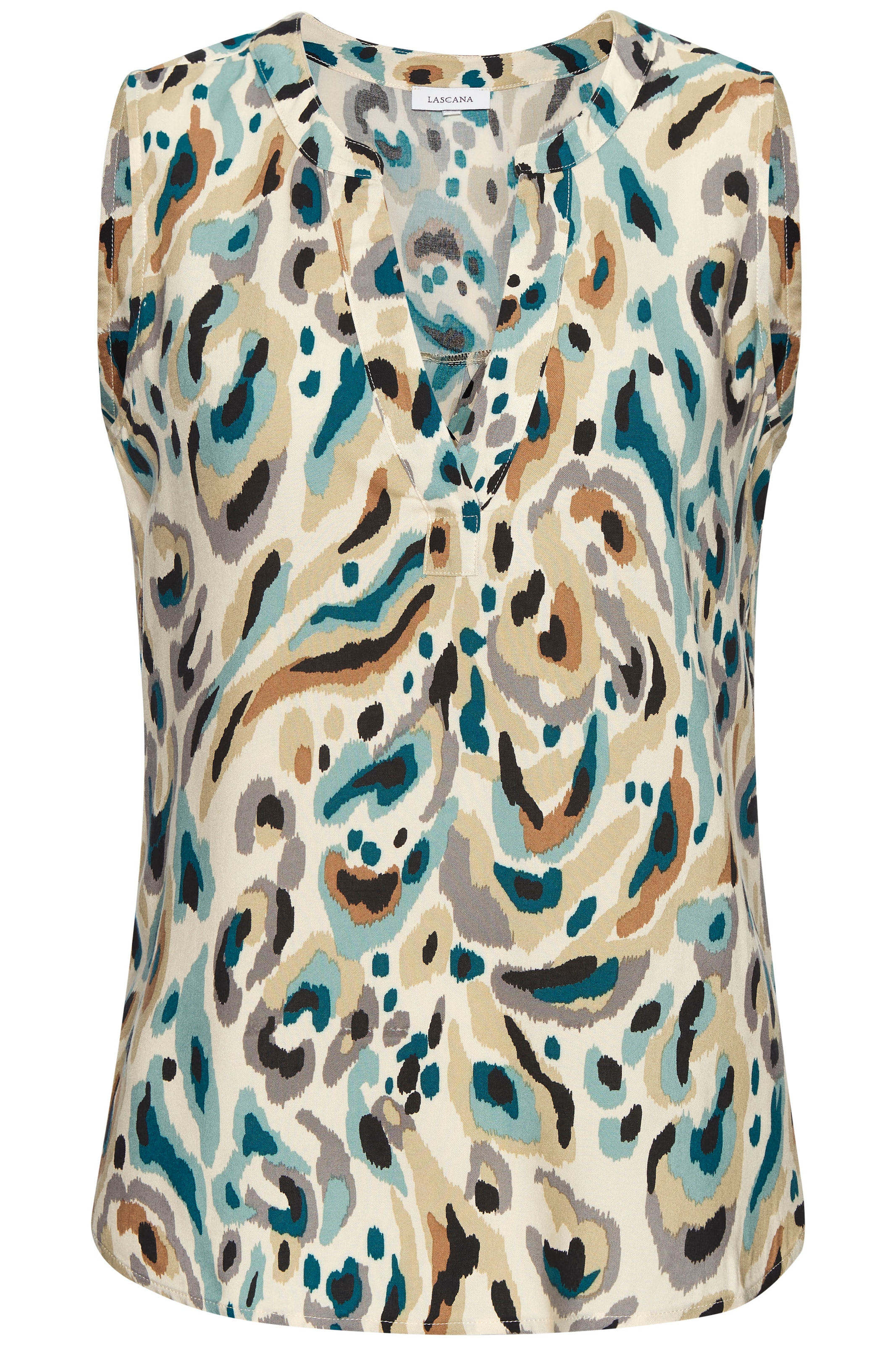 LASCANA Blusentop mit Alloverprint und V-Ausschnitt, Blusenshirt, casual
