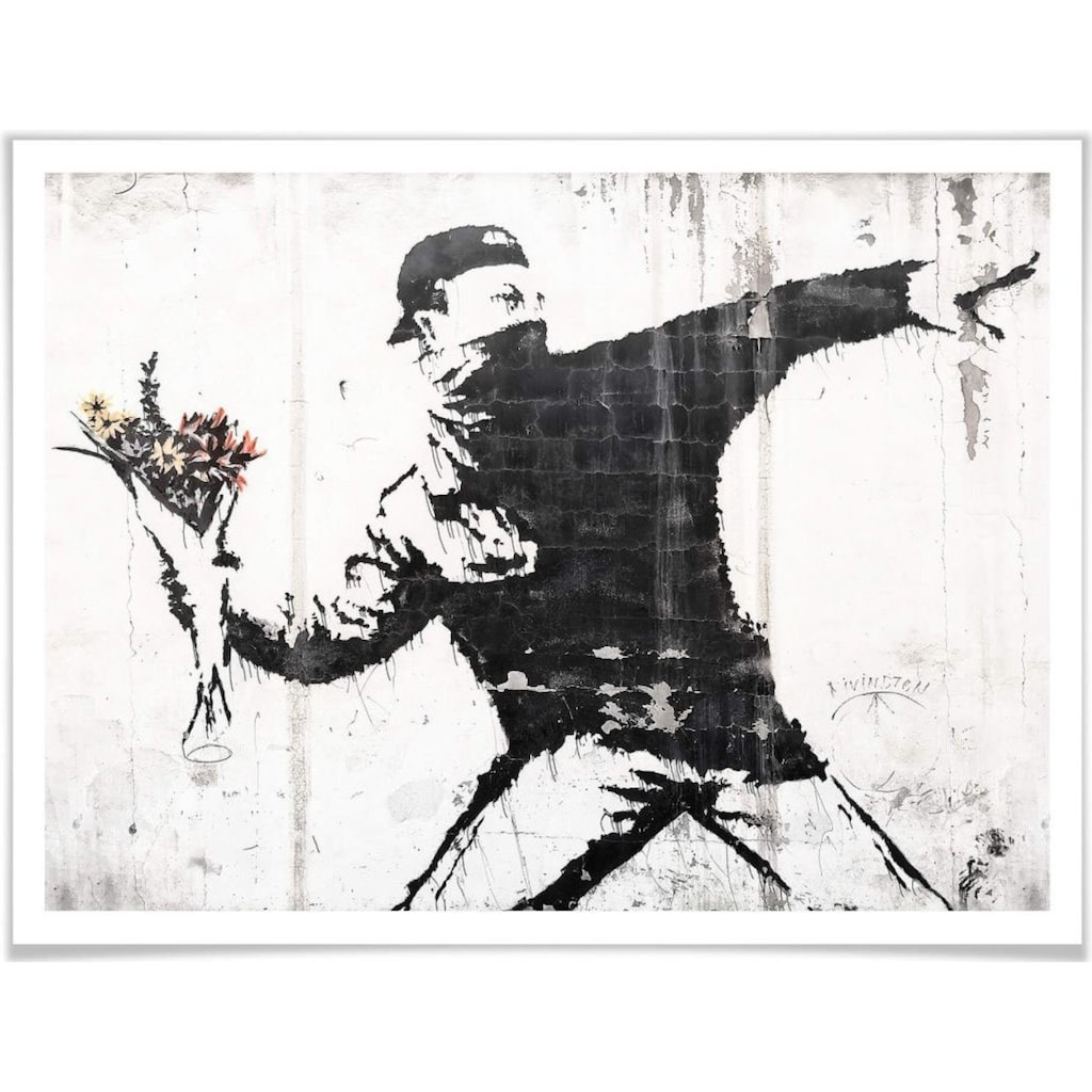 Wall-Art Poster »Graffiti Bilder Der Blumenwerfer«, Menschen, (1 St.)