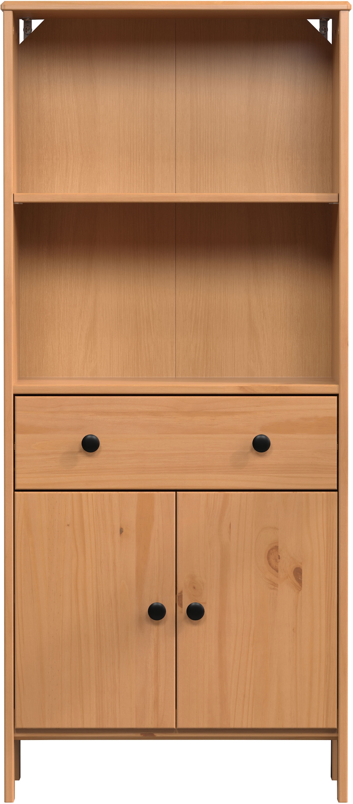 welltime Midischrank »Kall«, (1 St.), Breites Badregal aus Kiefer-Massivholz - Weiss oder Braun lackiert