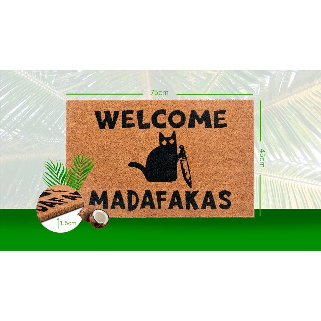 HANSE Home Fussmatte »Mix Mats Kokos Welcome Madafakas«, rechteckig