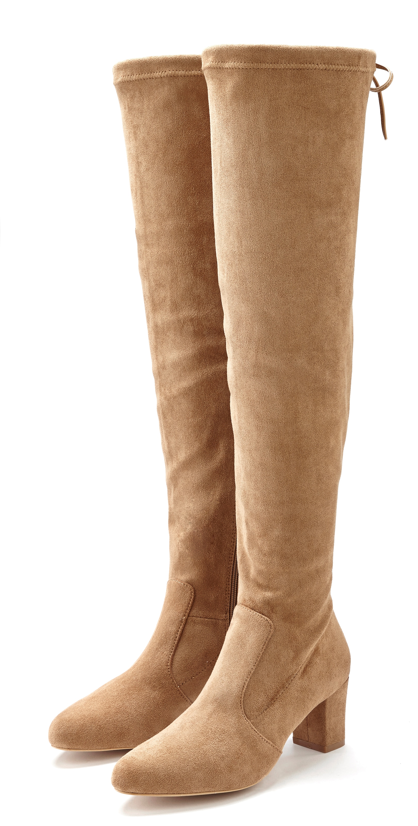 LASCANA Overkneestiefel, Slouchy Boots,Langschaft Stiefel,Schlupf-Boot, weiches Stretchmaterial