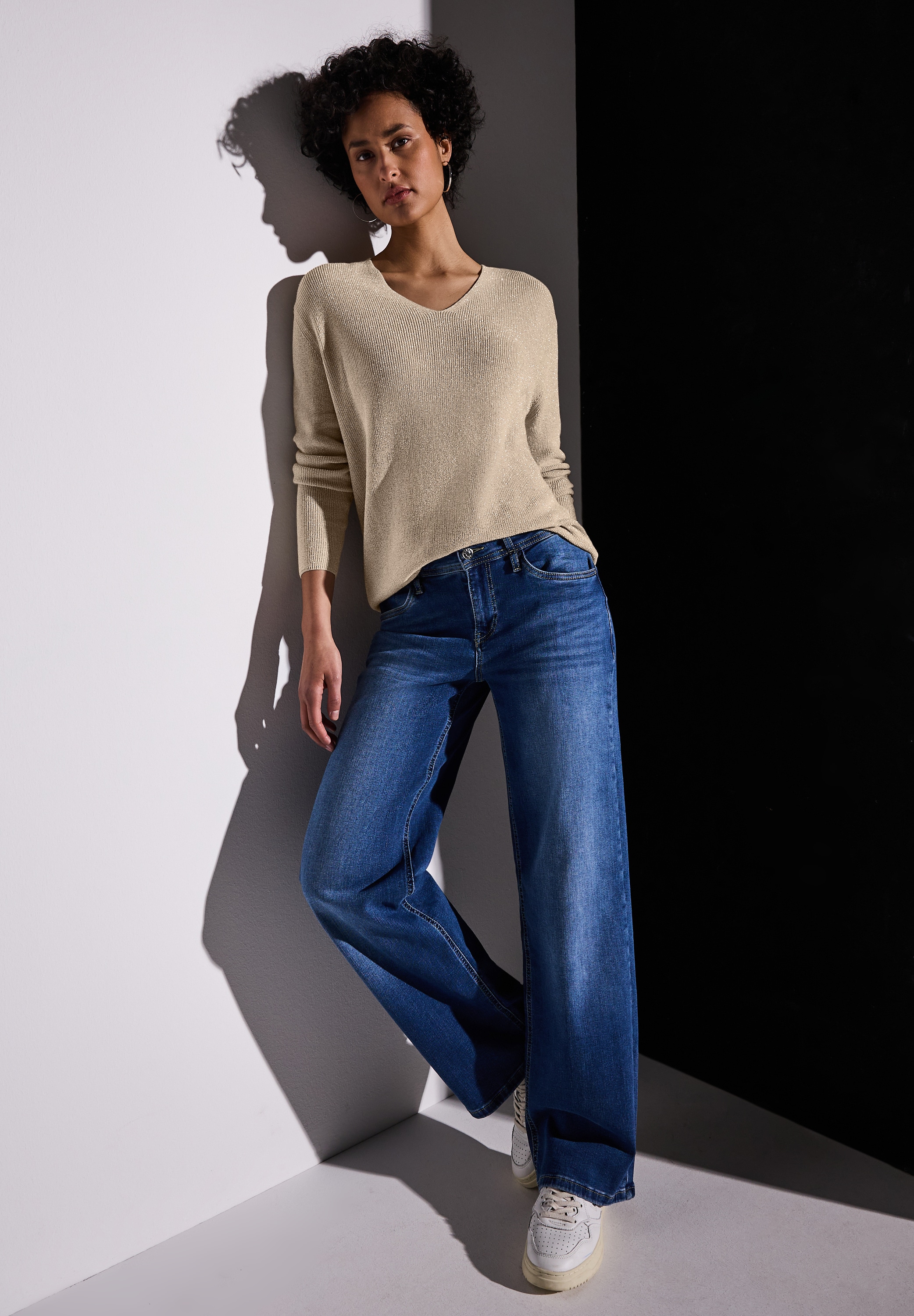 STREET ONE Strickpullover, mit metallisierten Fasern