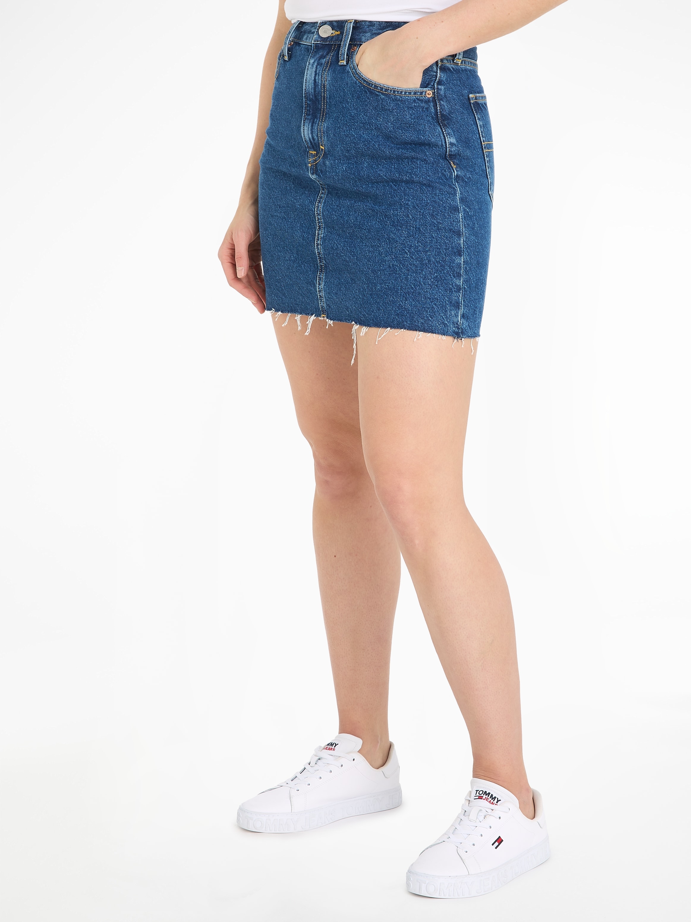 Jeansrock »MOM UH SKIRT AH4035«, Webrock mit Logostickerei