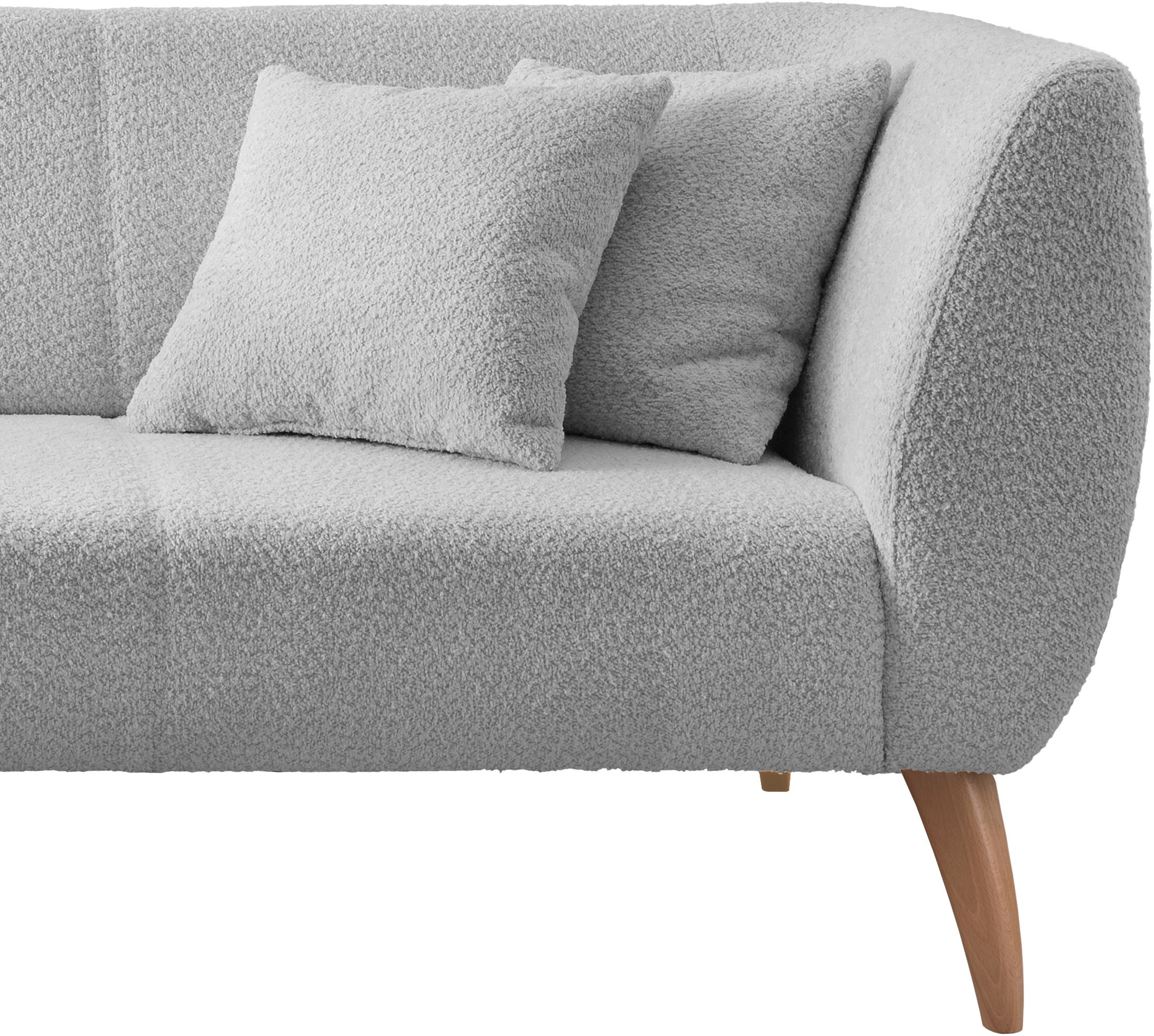 INOSIGN Ecksofa »Colori L-Form«, Holzfussfarbe wählbar, inkl. 4x Zierkissen