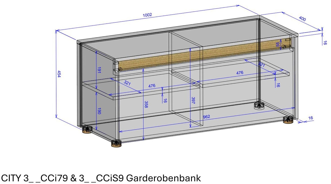 INOSIGN Schuhbank »GIRON/ CiTY, Schuhschrank mit Klappe, Sitzbank in Wotan Eiche«, viel Stauraum, inklusive Sitzkissen, 100 cm breit