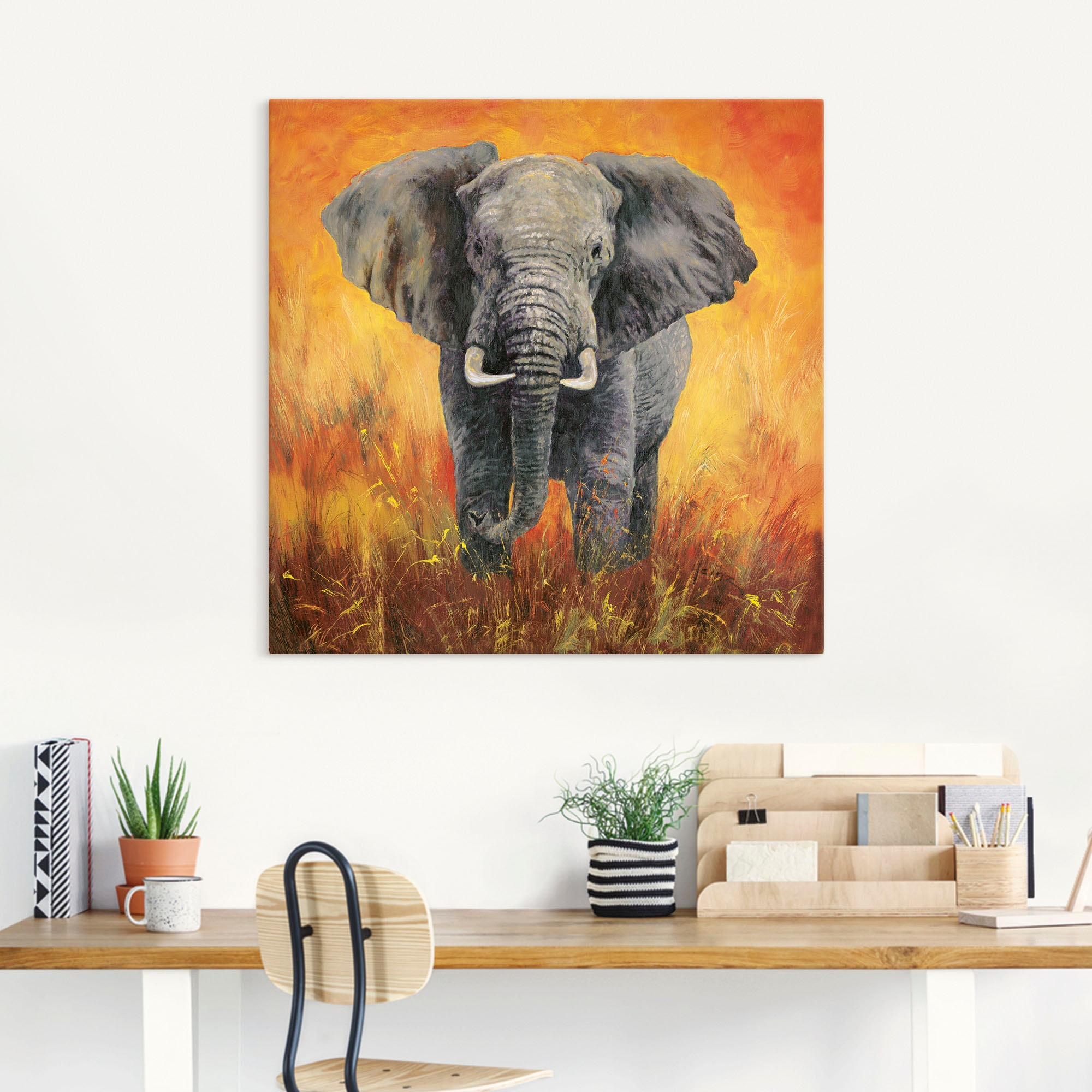 Artland Wandbild »Porträt Elefant«, Elefanten Bilder, (1 St.), als Alubild, Outdoorbild, Leinwandbild in verschied. Grössen