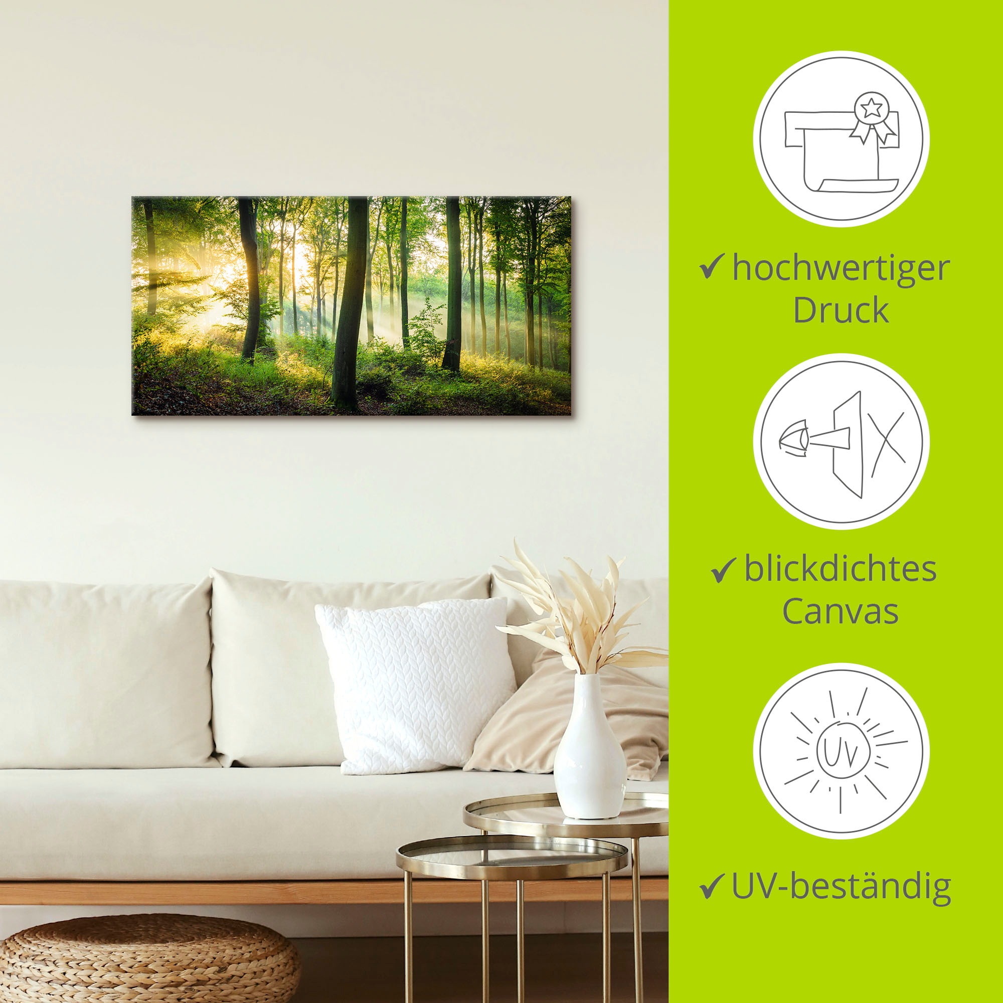 Artland Wandbild »Herbst im Wald II«, Waldbilder, (1 St.), als Alubild, Outdoorbild, Leinwandbild, Poster, Wandaufkleber