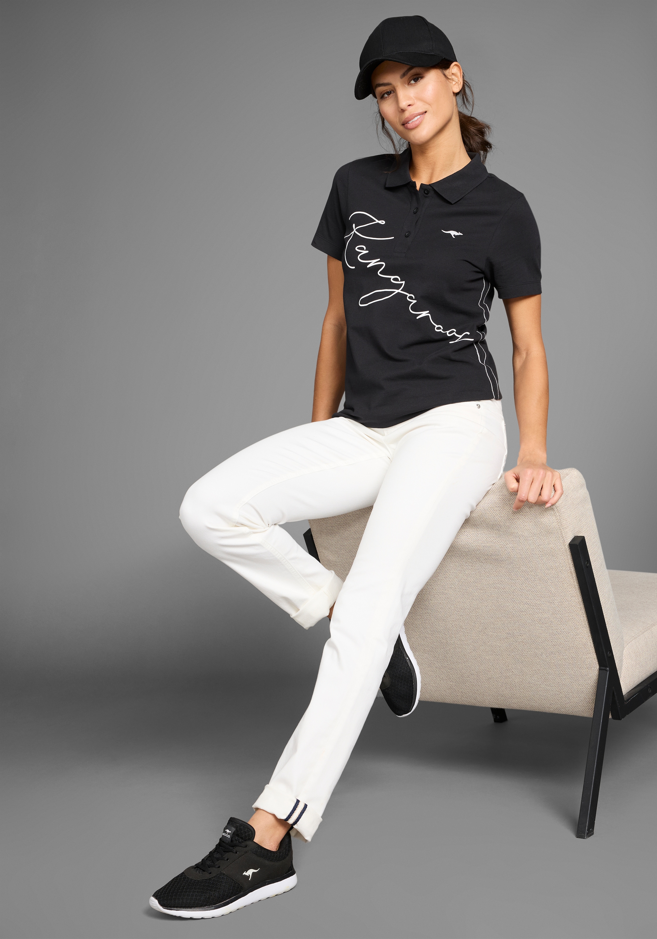 KangaROOS Poloshirt, mit grossem Logoschriftzug