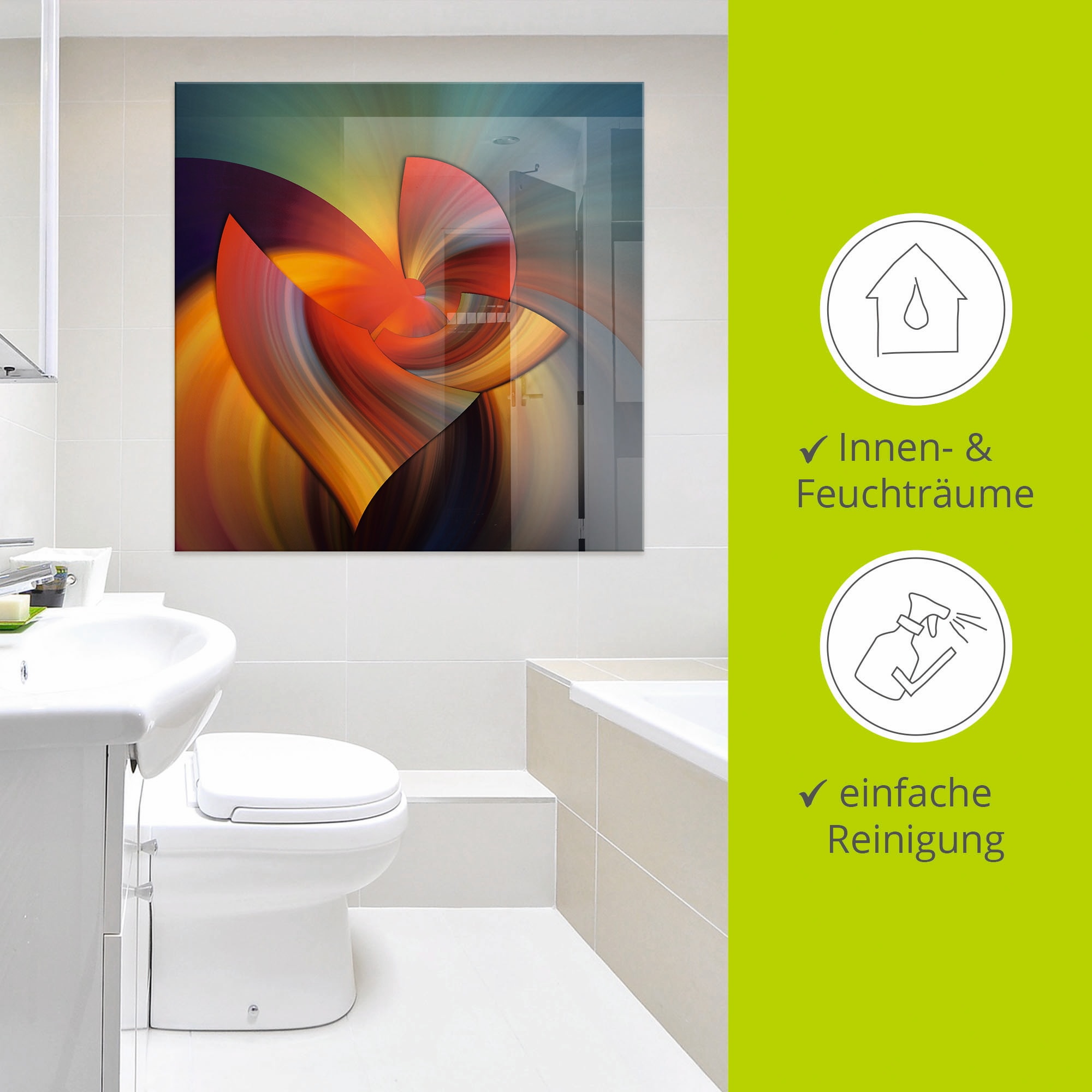 Artland Glasbild »Abstraktes in bunt«, Muster, (1 St.), in verschiedenen Grössen