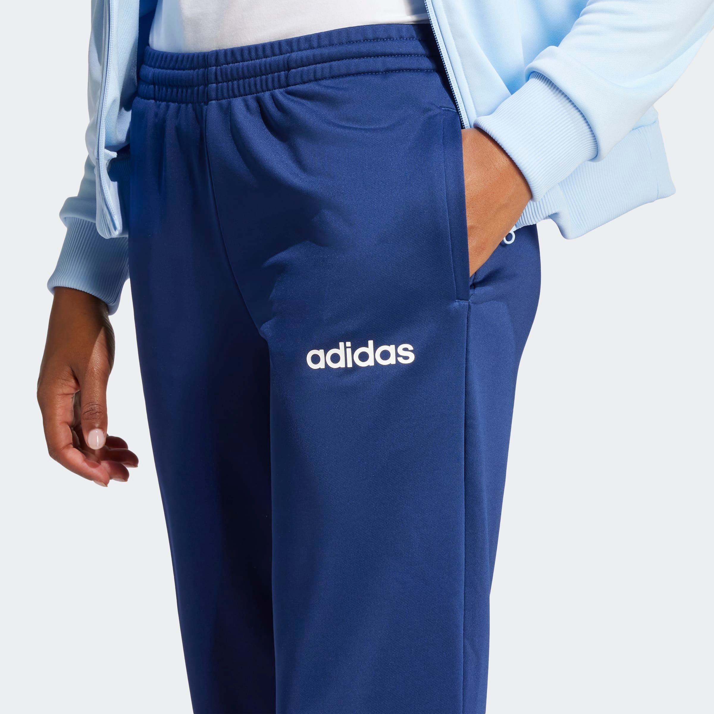 adidas Sportswear Trainingsanzug »W LINEAR TS«, (2 tlg.), Trainingsjacke mit Kapuze, Tracksuit