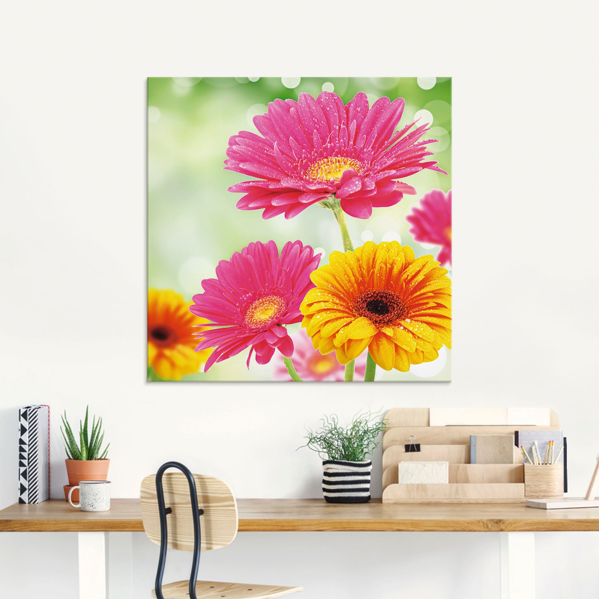 Artland Glasbild »Natürliche Romantik - Gerberas«, Blumen, (1 St.), in verschiedenen Grössen