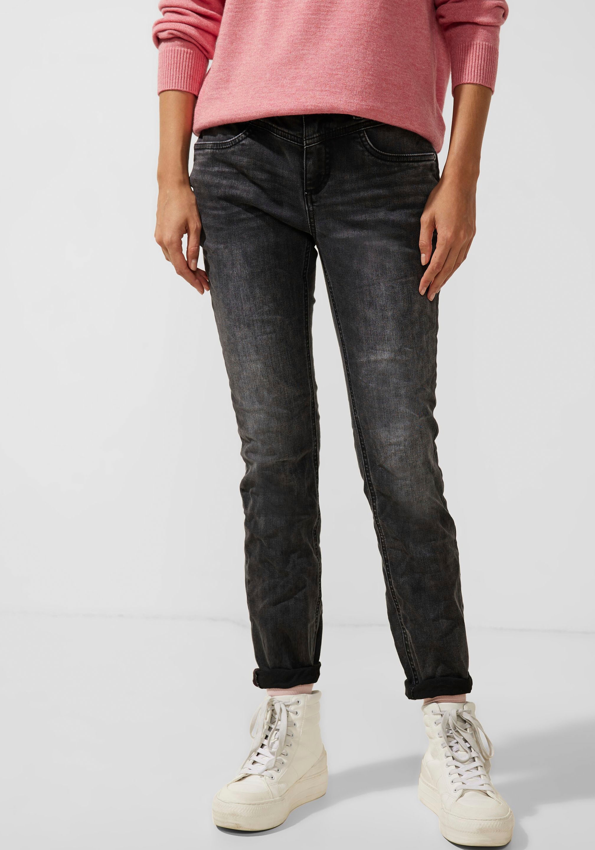 STREET ONE High-waist-Jeans, mit bei Jelmoli-Versand vorne Passe und formgebender online Schweiz hinten bestellen