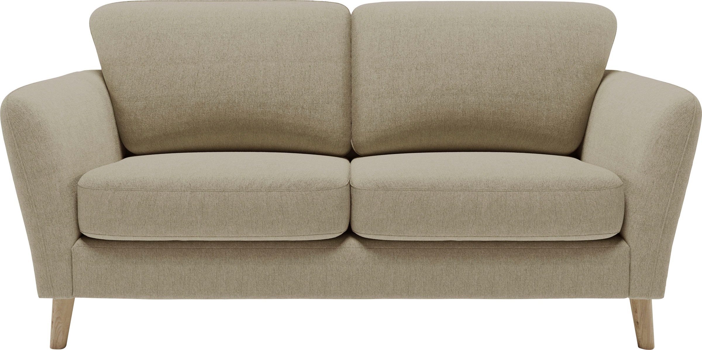 Home affaire 2-Sitzer »MARSEILLE Kompaktsofa 170 cm, Cord, Flachgewebe, Struktur, Webstoff«, Massivholzbeine Eiche, Landhausstil, Wellenunterfederung