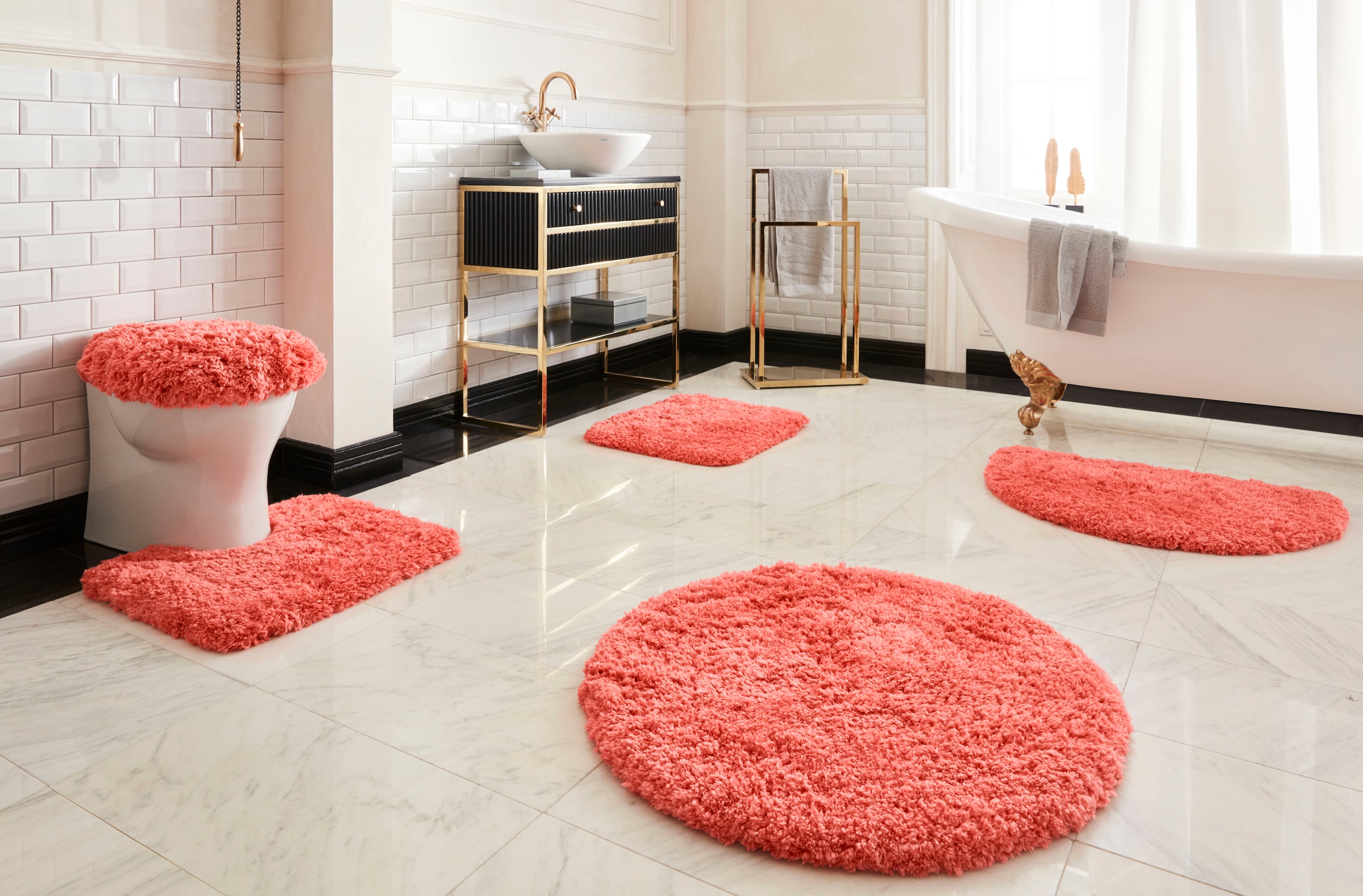 my home Badematte »Micro exclusiv, Badvorleger, Badezimmer Teppich«, rutschhemmend beschichtet, strapazierfähig-schnell trocknend-fussbodenheizungsgeeignet, Badteppich, Badematten auch als 3 teiliges Set & rund erhältlich