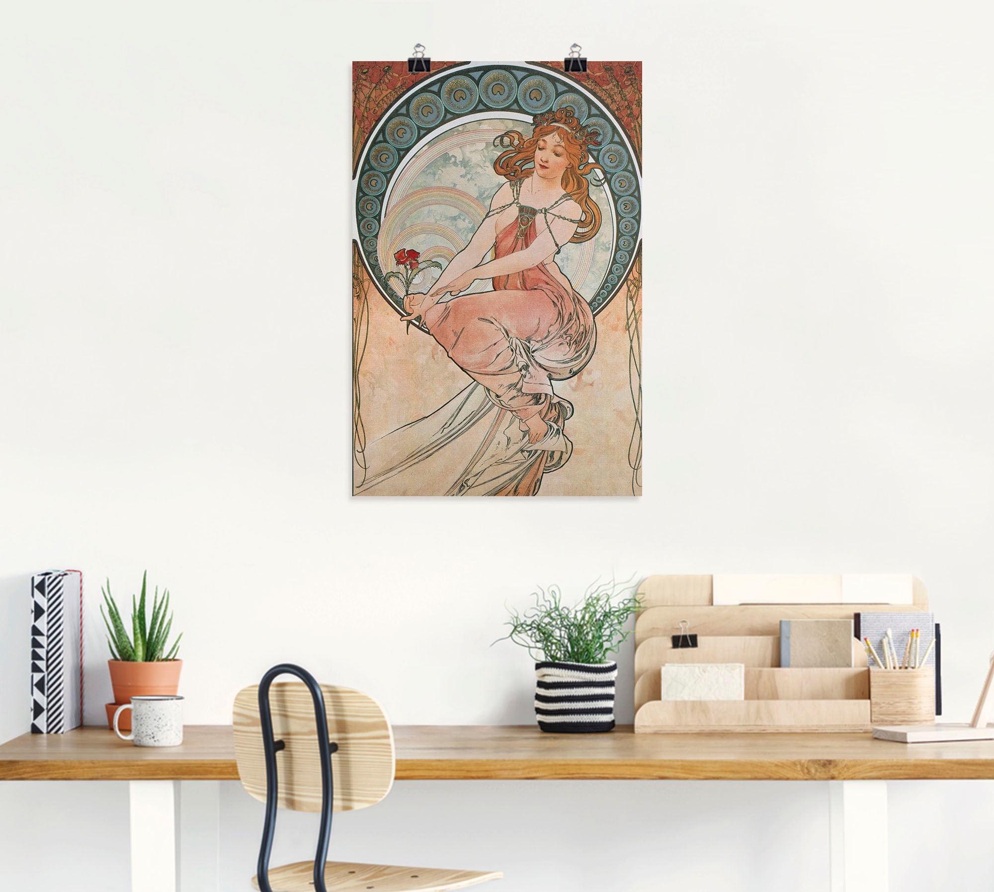 Artland Kunstdruck »Vier Künste: Die Malerei. 1898«, Frau, (1 St.), als Alubild, Leinwandbild, Wandaufkleber oder Poster in versch. Grössen