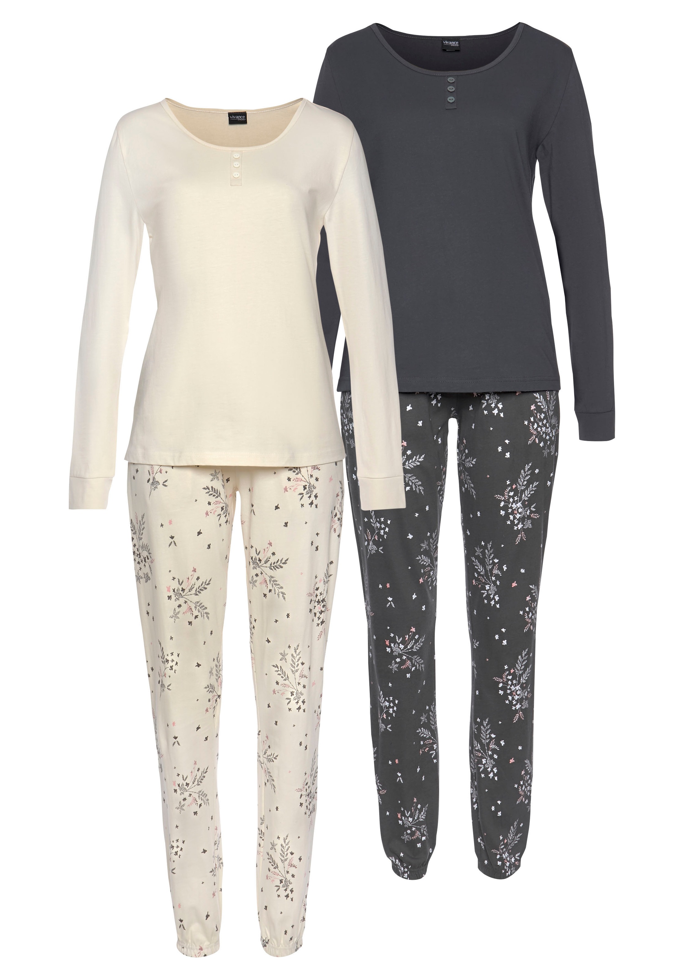 Vivance Dreams by Lascana Pyjama Packung, 4 tlg. mit feinem Blumenprint