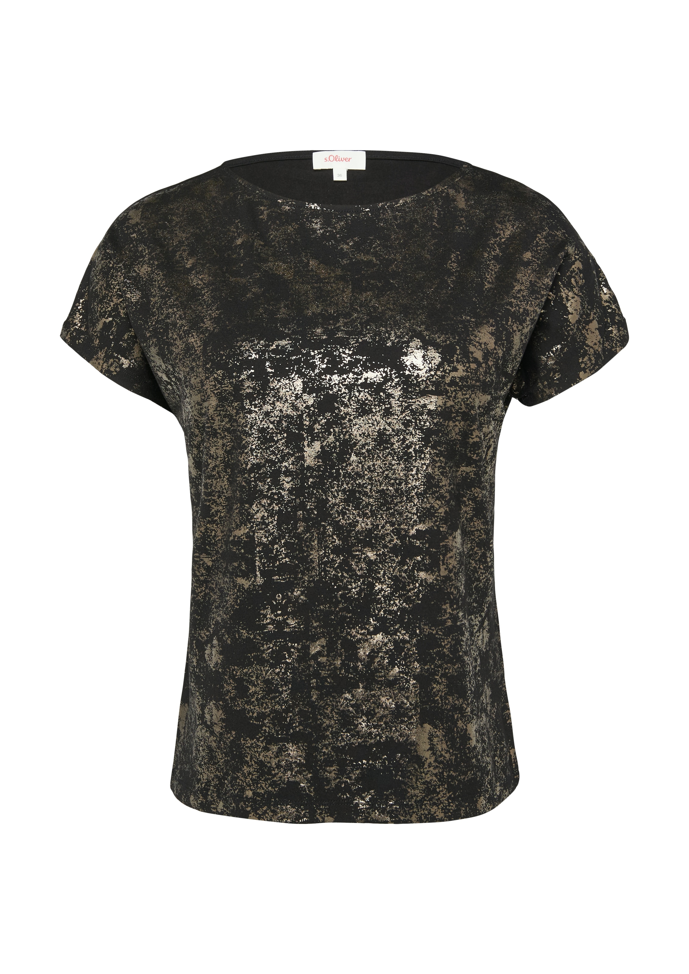 s.Oliver T-Shirt, mit metallisiertem Muster
