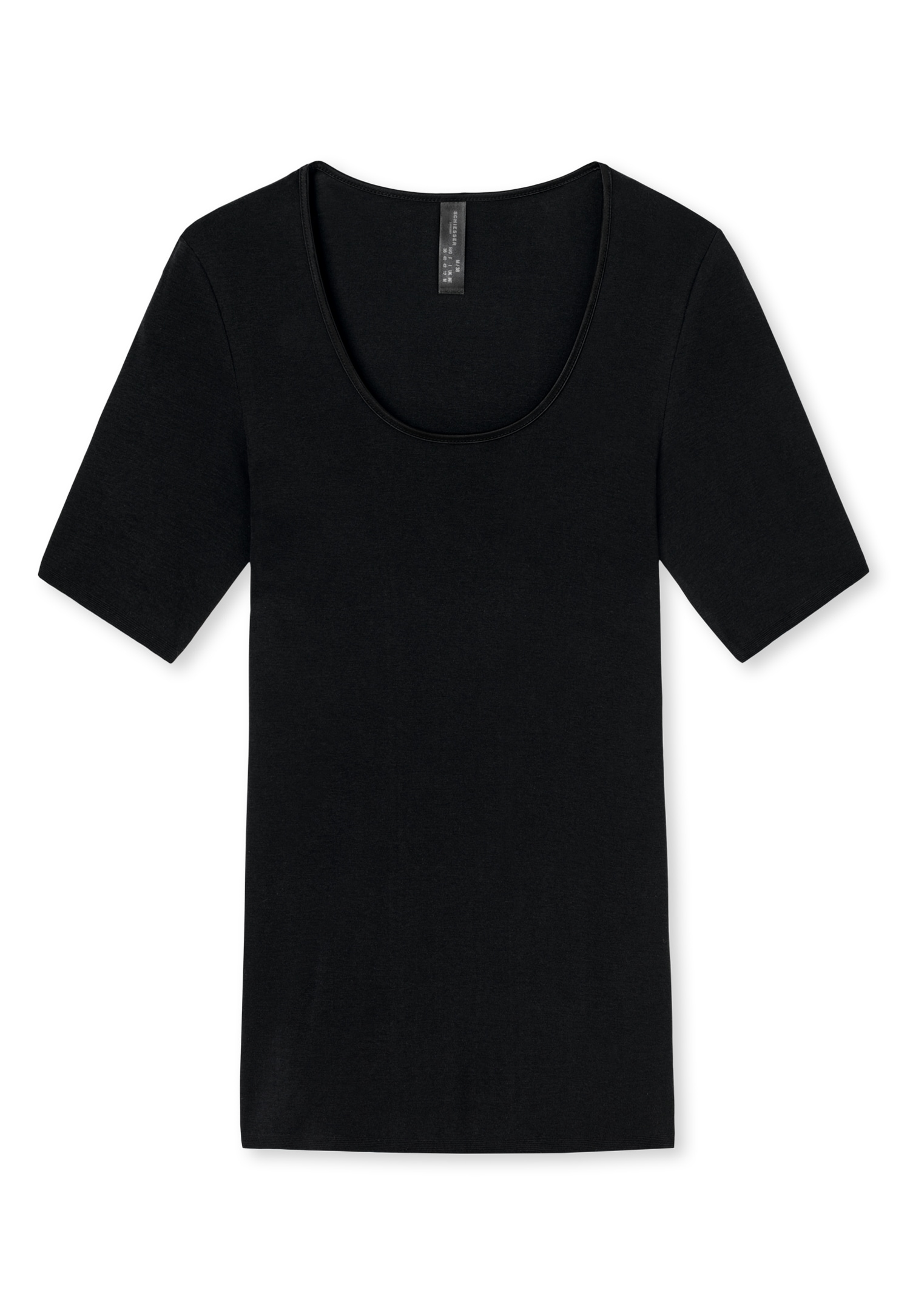 Schiesser Kurzarmshirt »Luxury«, Rundhals-Ausschnitt, 1/2-Arm, Baumwolle, ohne störende Seitennähte