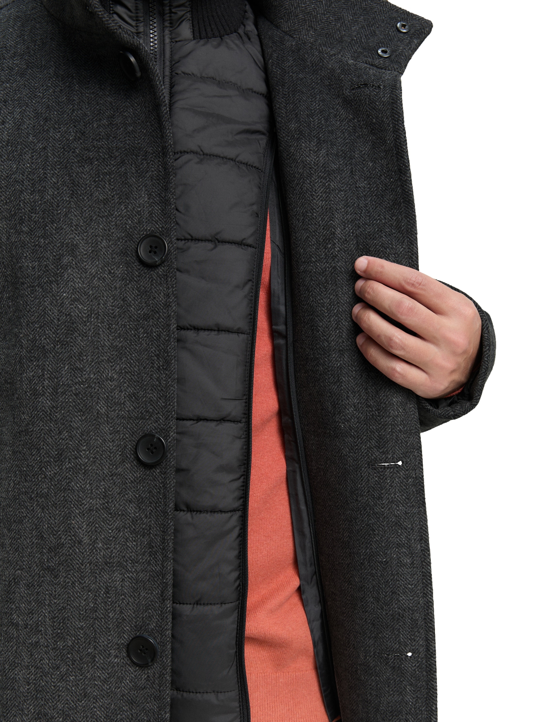 TOM TAILOR Wollmantel, mit abnehmbarer Innenjacke