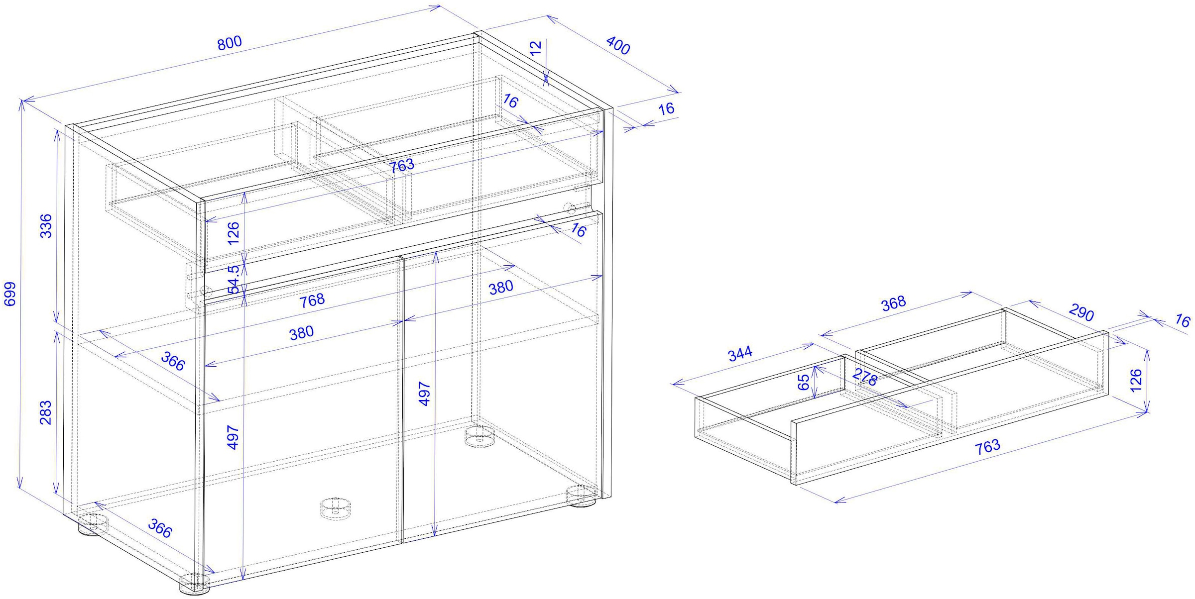 INOSIGN Kommode »GiRON/CiTY, Schrank in vier Farben, modernes Sideboard, Kommode«, in zwei Farben erhältlich, 2 Türen, 1 Schubkasten, 80 cm breit