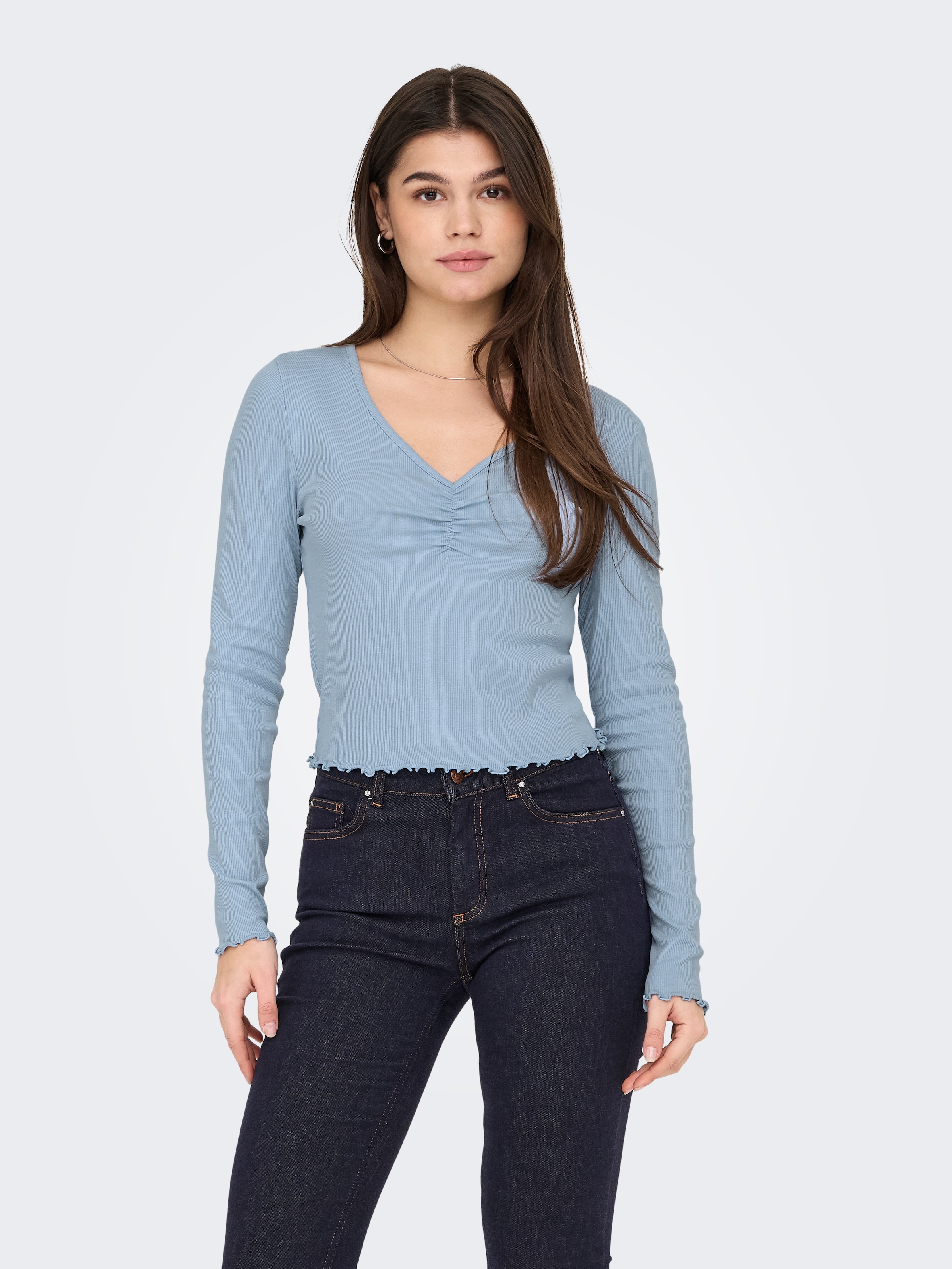 ONLY Langarmshirt »ONLBETTY L/S V-NECK TOP CC JRS«