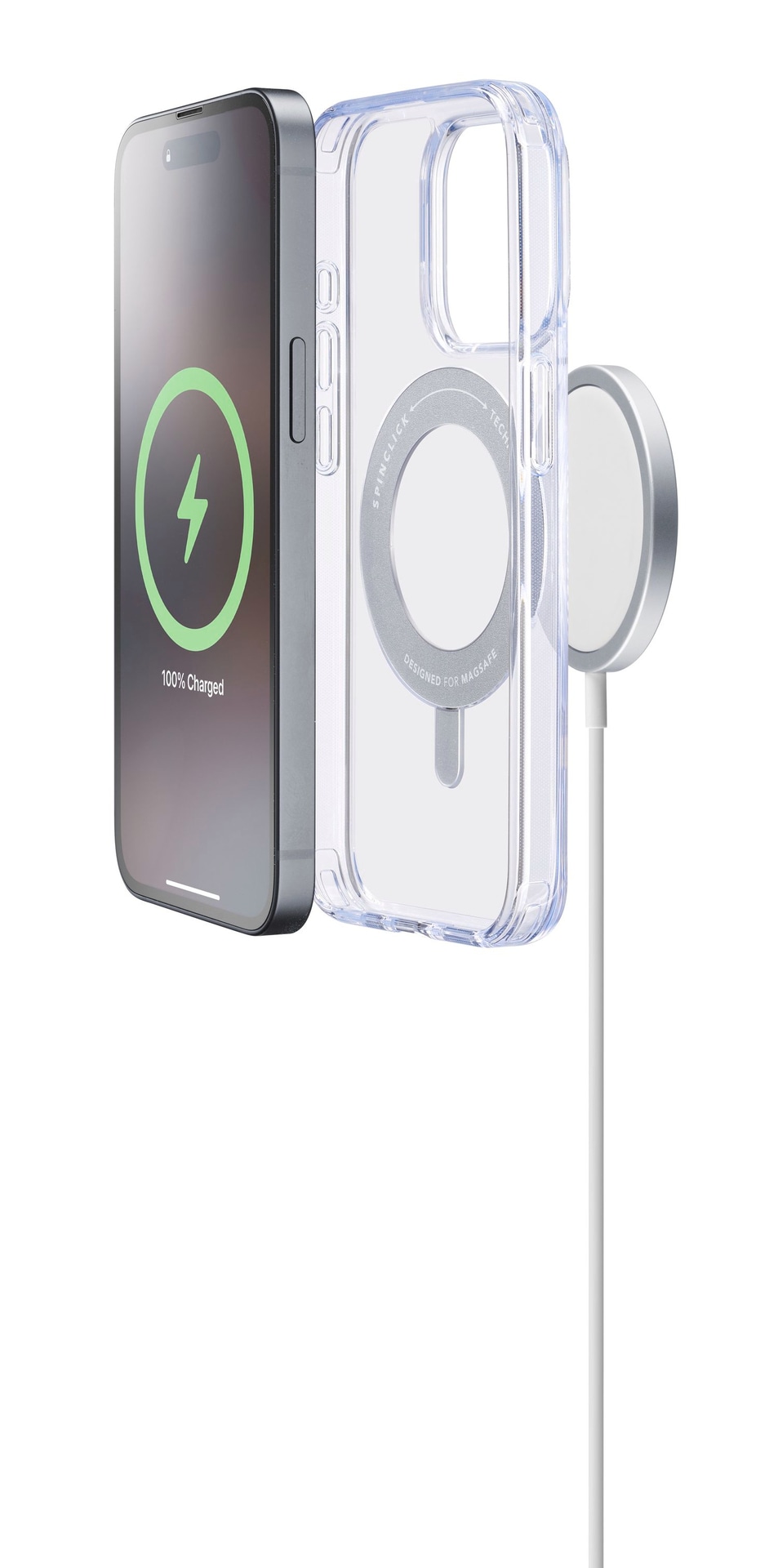 Cellularline Handyhülle »SPIN MAG MagSafe Case für Apple iPhone 16 Pro Max«, Backcover, Schutzhülle, Handyschutzhülle, Case, Schutzcase, stossfest