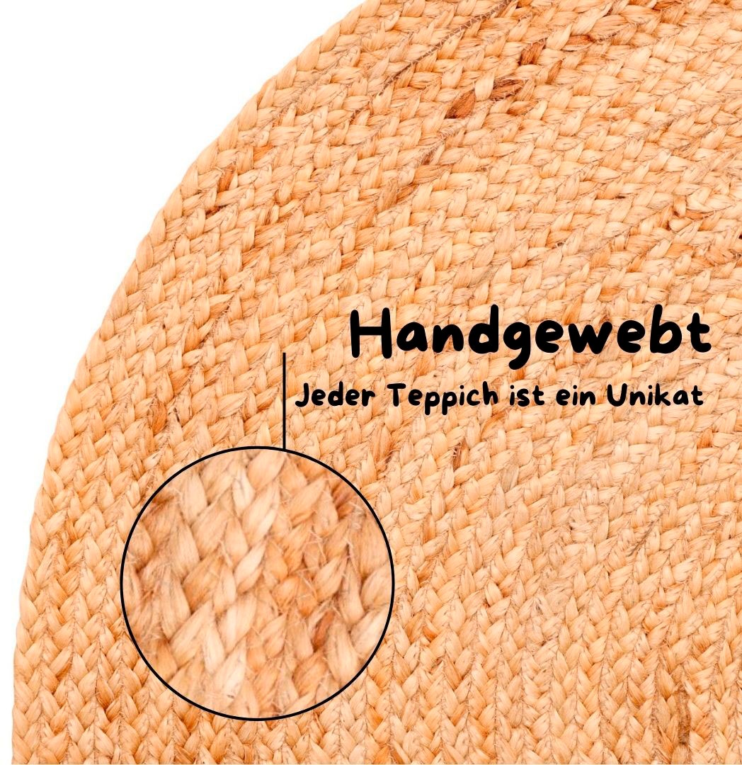 andas Teppich »Bjarka«, rund, meliert, 100% Jute, handgewebt, auch als Läufer & in rund erhältlich