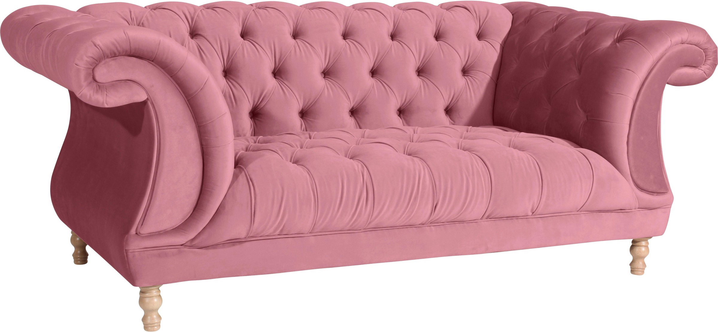 Max Winzer® Chesterfield-Sofa »Isabelle«, mit Knopfheftung & gedrechselten Füssen in Buche natur, Breite 200 cm