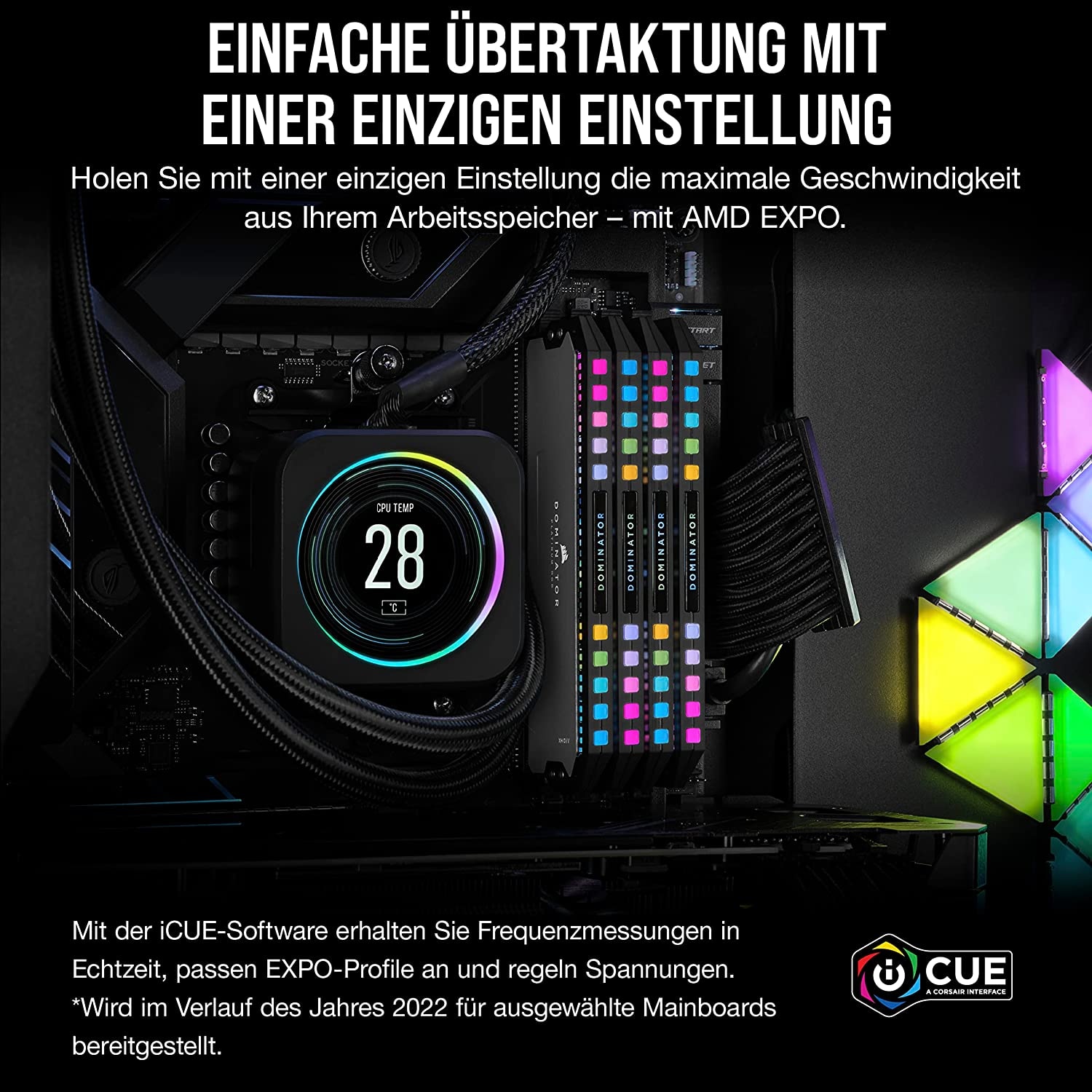 Corsair Arbeitsspeicher »DOMINATOR PLATINUM RGB DDR5 5600 64GB (2x32GB)«, RGB  Beleuchtung ICUE, AMD optimiert online bestellen