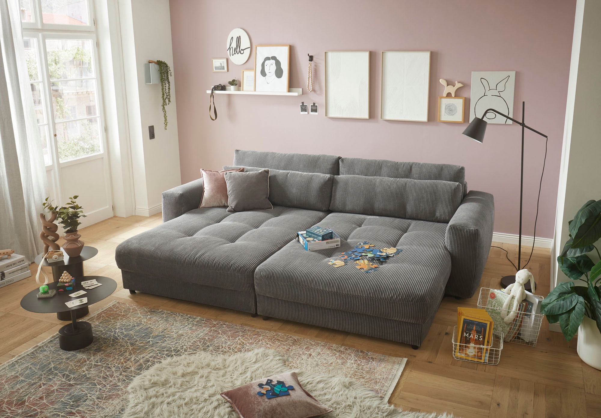 ED EXCITING DESIGN Loveseat »Barura«, (2 St.), frei im Raum stellbar, inkl. 2 Rücken- und 2 Nierenkissen