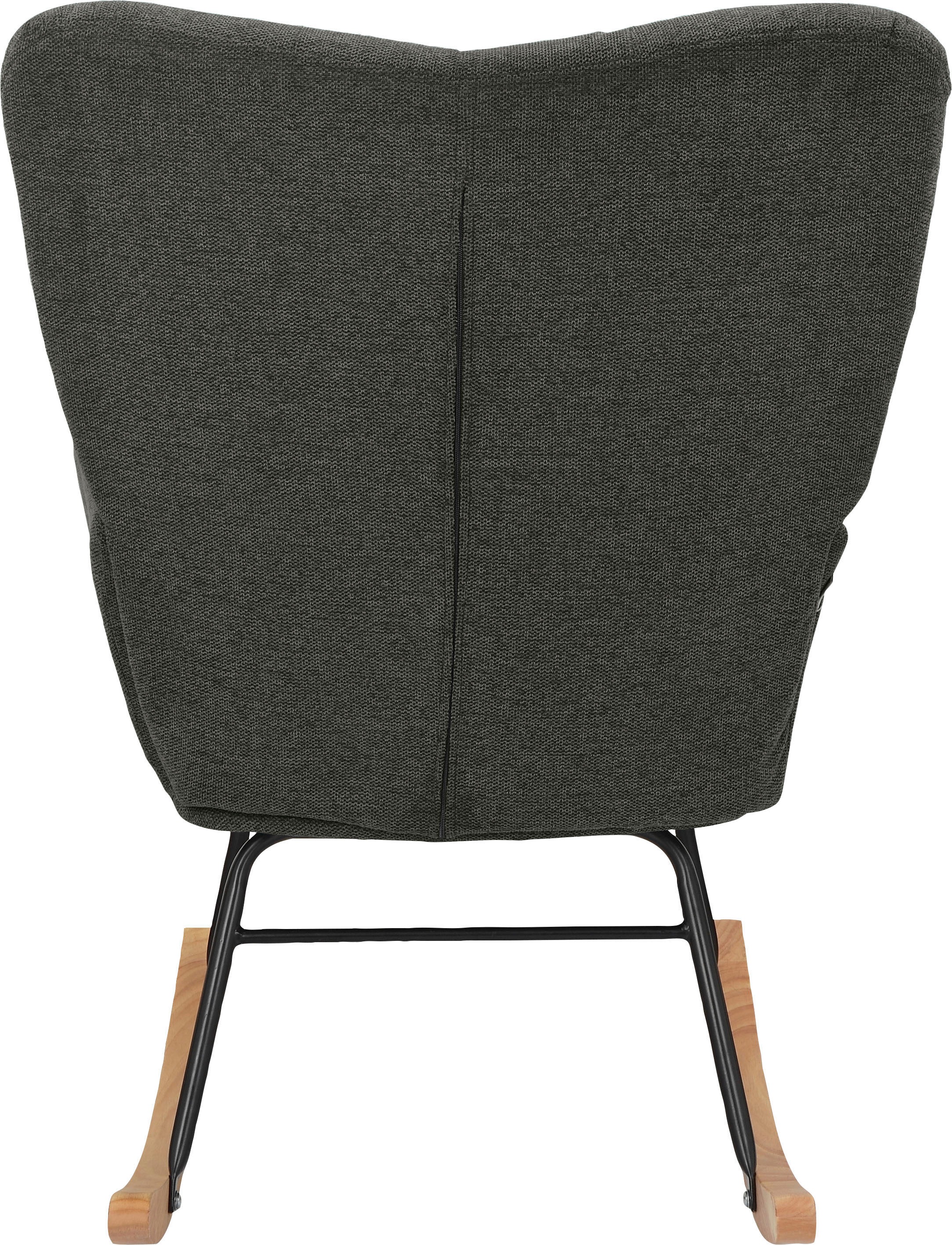 INOSIGN Schaukelsessel »Anika«, (1 St.), Sitz und Rücken gepolstert, Beine aus Metall und Holz, Sitzhöhe 48 cm